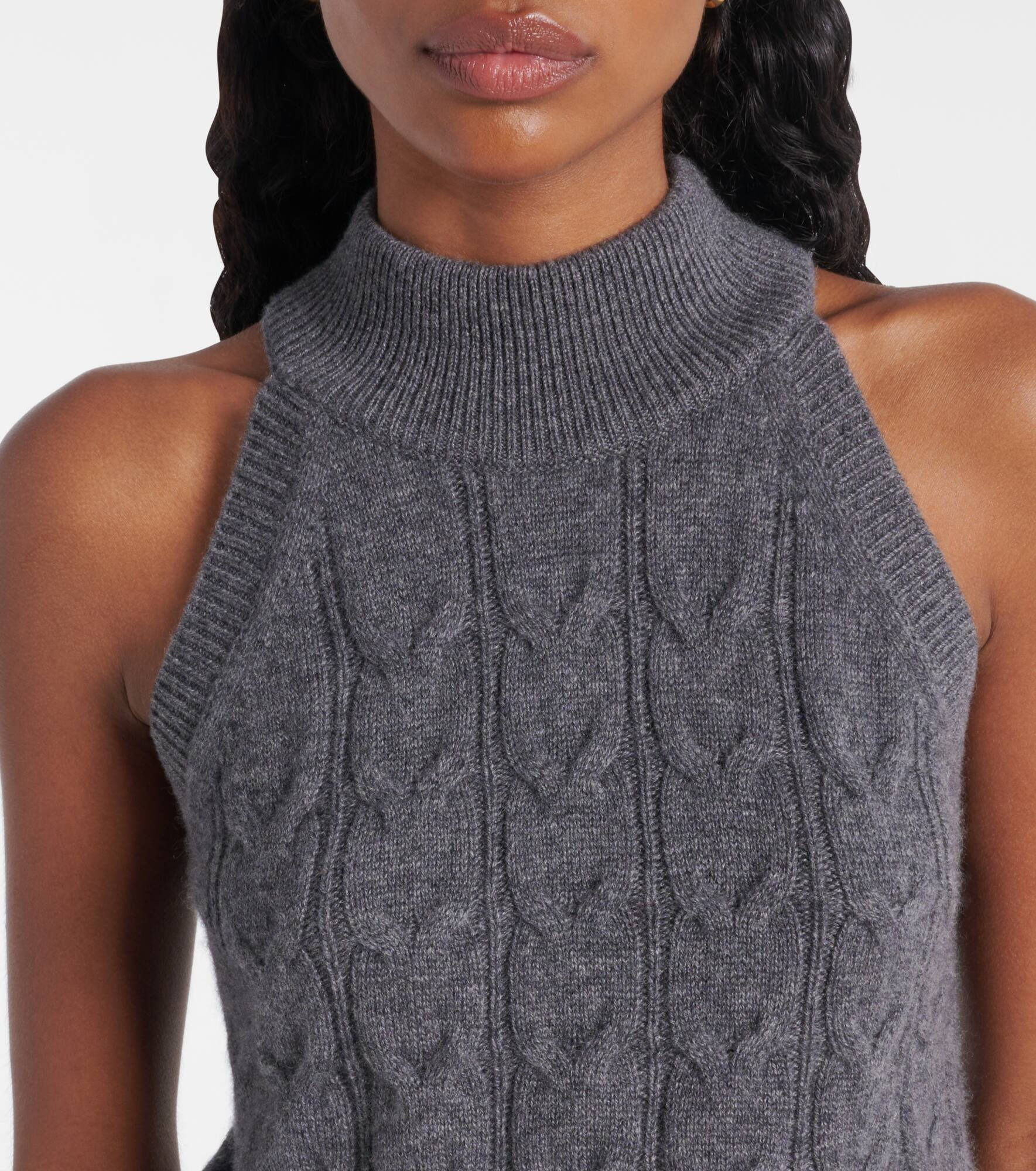 Serafine cable-knit cashmere top - 4