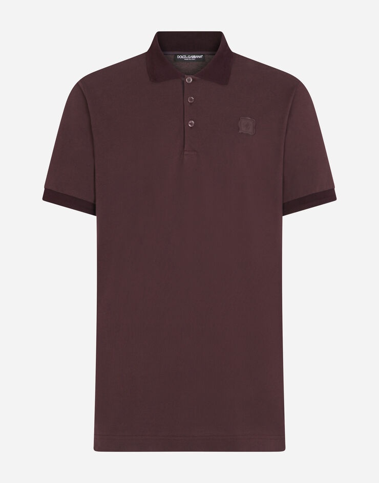 Cotton piqué polo shirt with 3d patch - 3