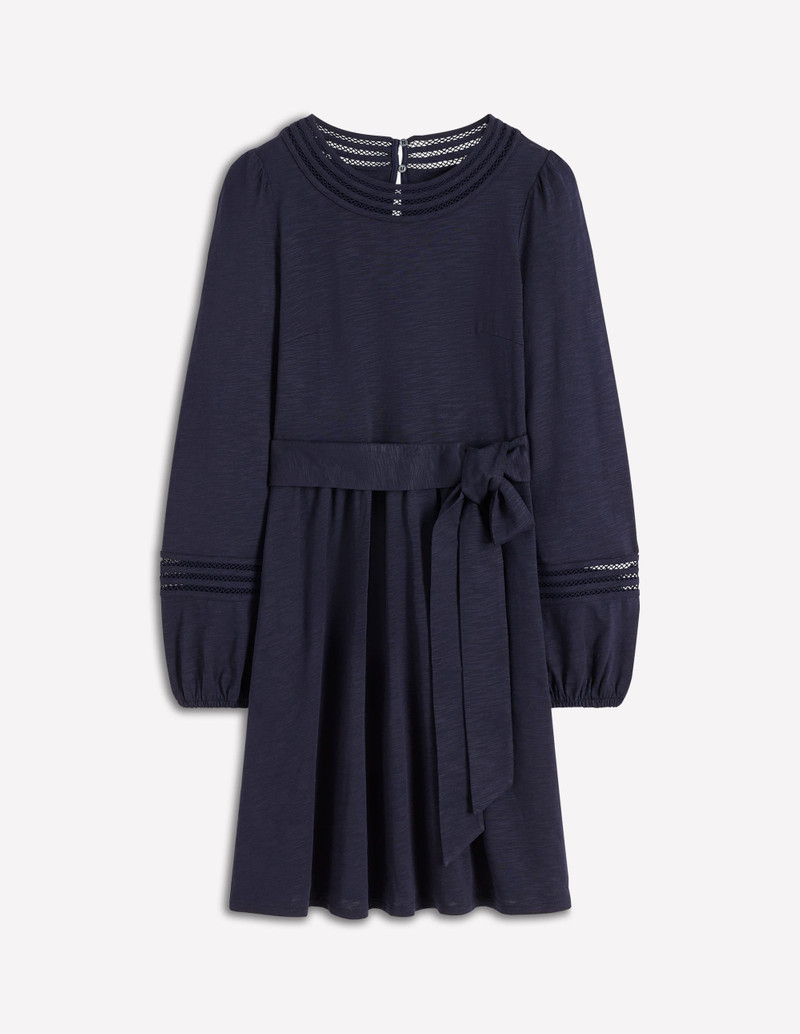 Athina Trim Insert Short Dress-Navy 1