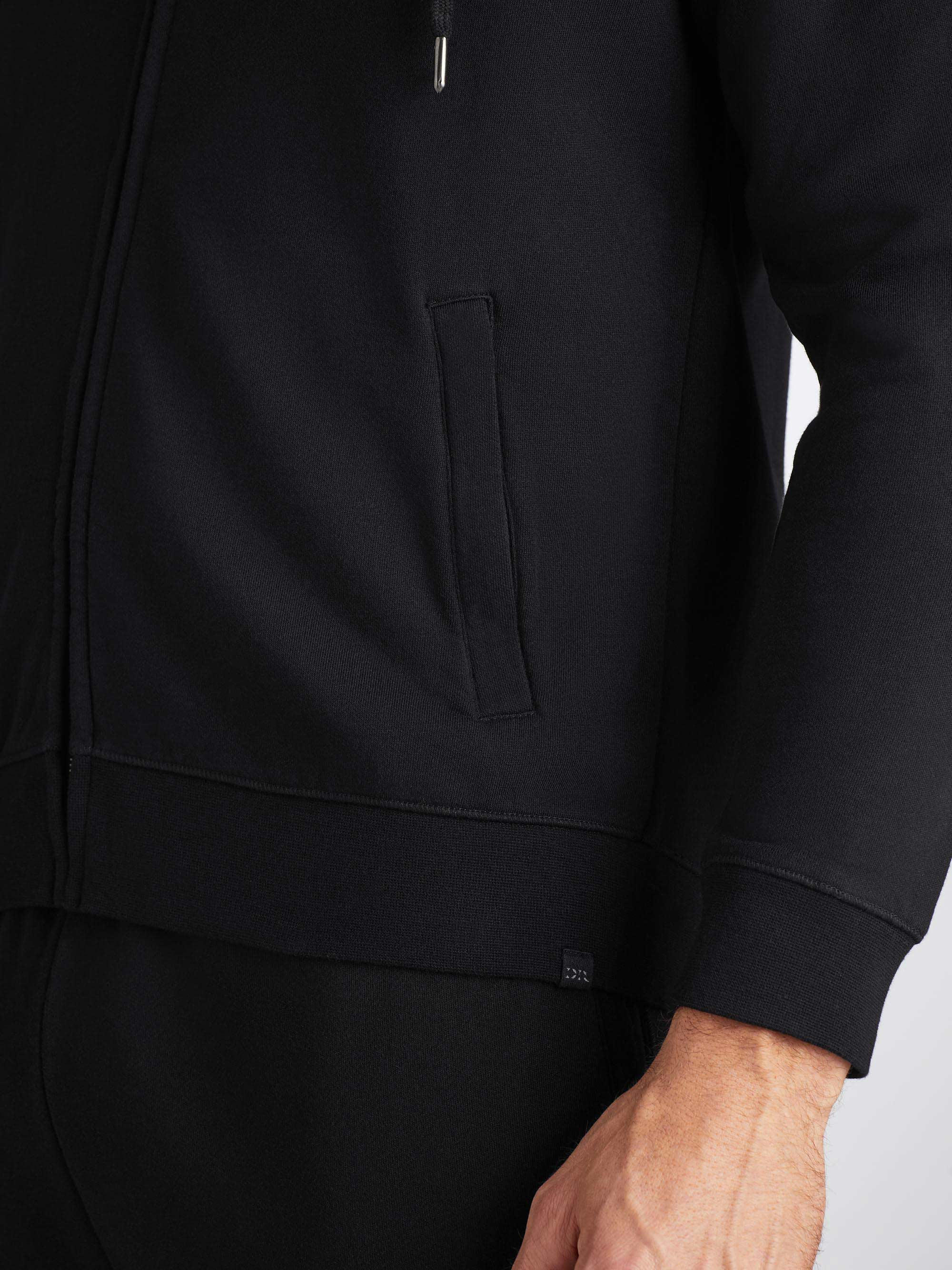 Men's Hoodie Quinn Cotton Modal Black - 7