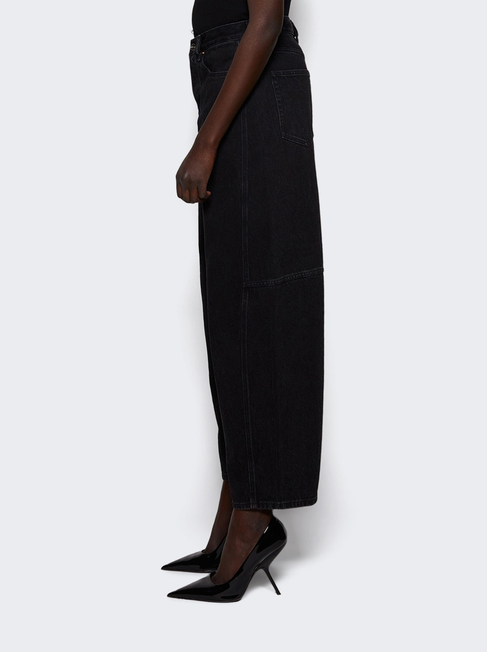 Balloon Denim Pants Black - 3