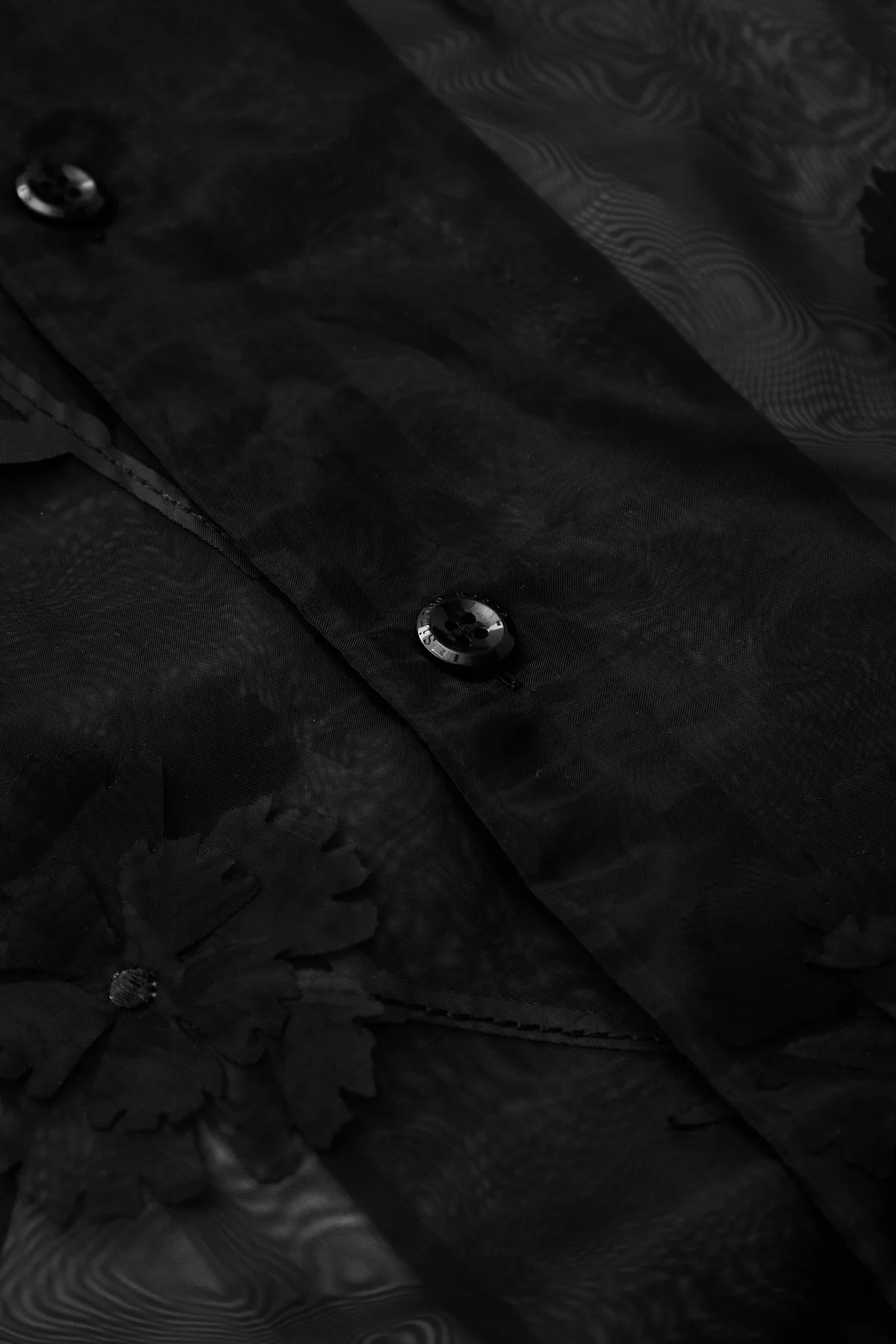 Simone Rocha Carnation Organza Boxy Shirt Black - 3