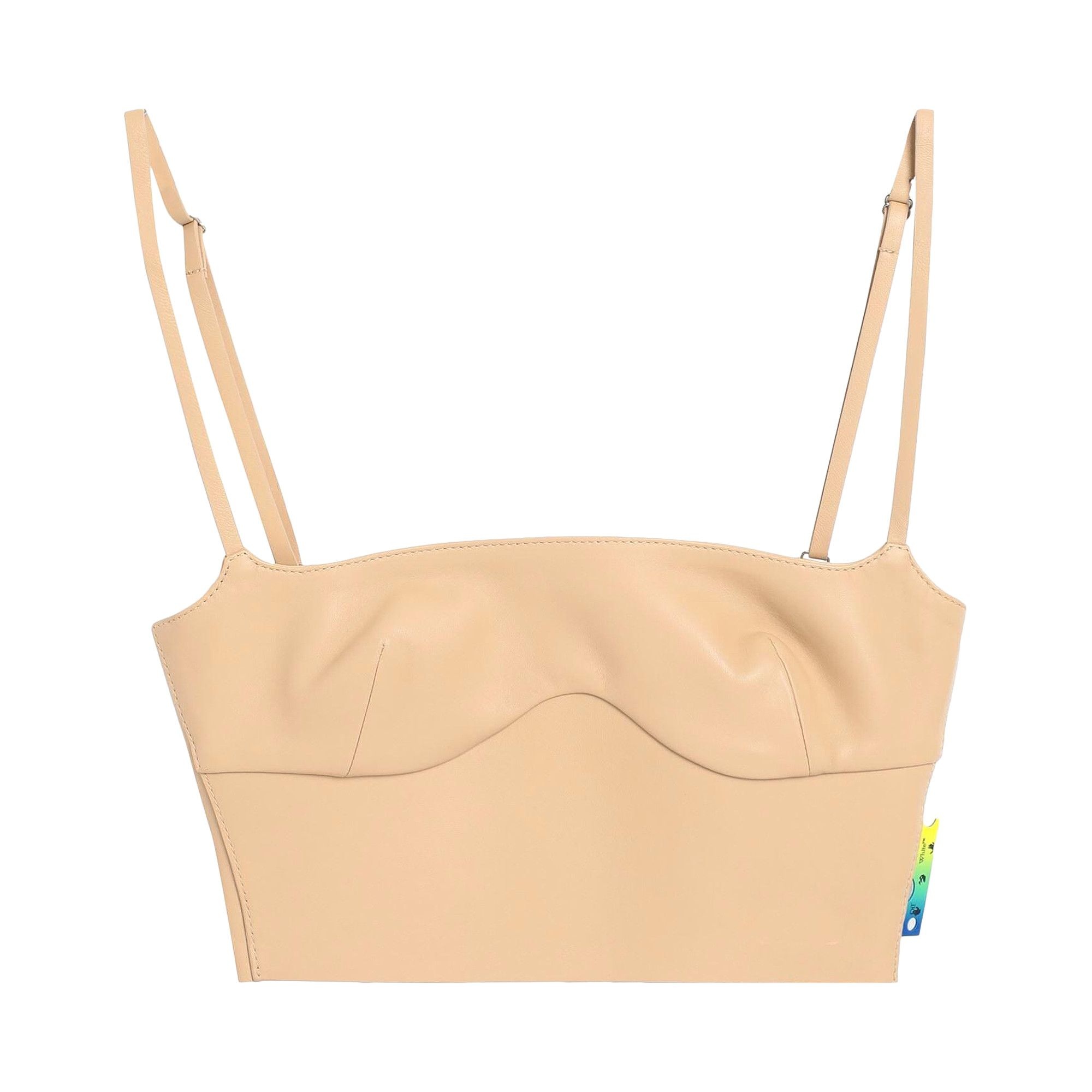 Off-White Leather Bustier 'Beige' - 1