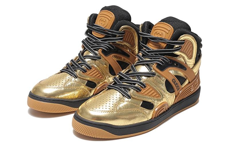 Gucci Basket Sneakers 'Tan Gold Black' 724005-AABB8-8047 - 3