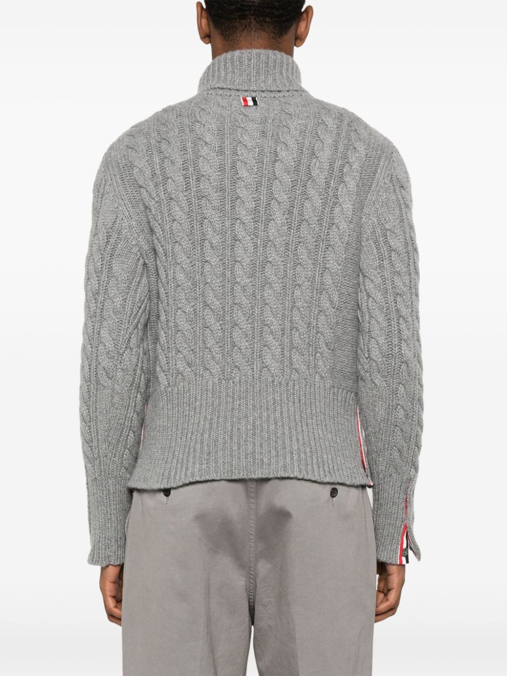 roll-neck cable-knit jumper - 4