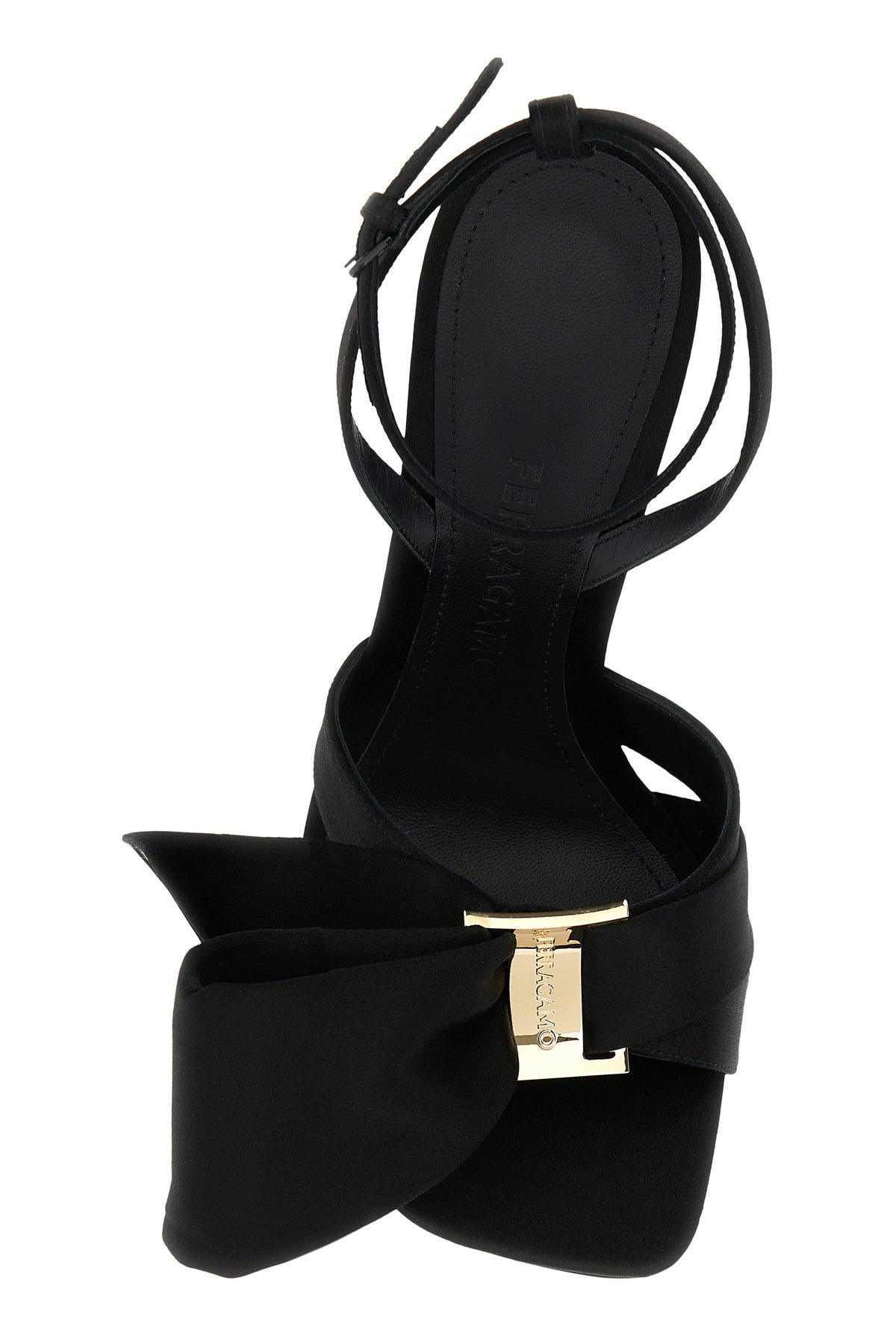 Black satin sandals - 4