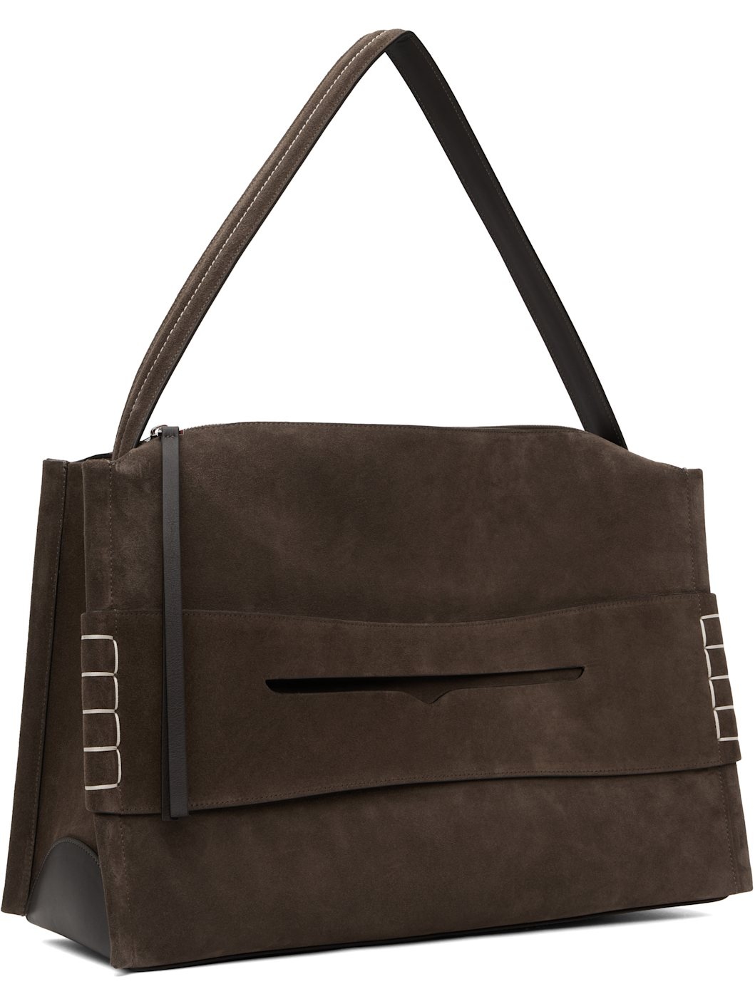 Brown Large Loafer Suede Bag - 2