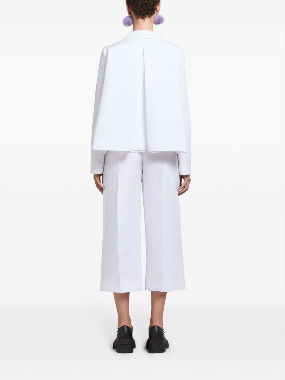wide-leg cropped trousers - 4