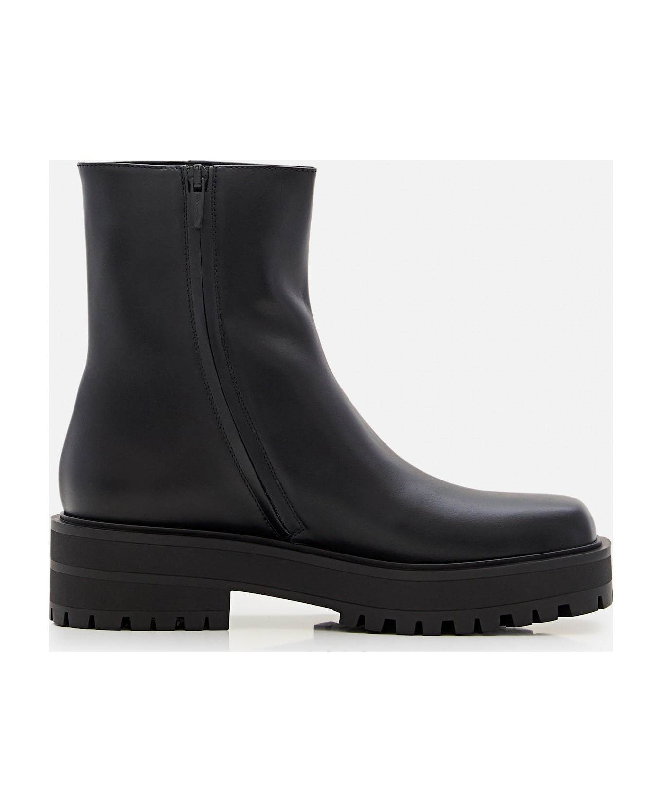 Leather Combat Boots - 5