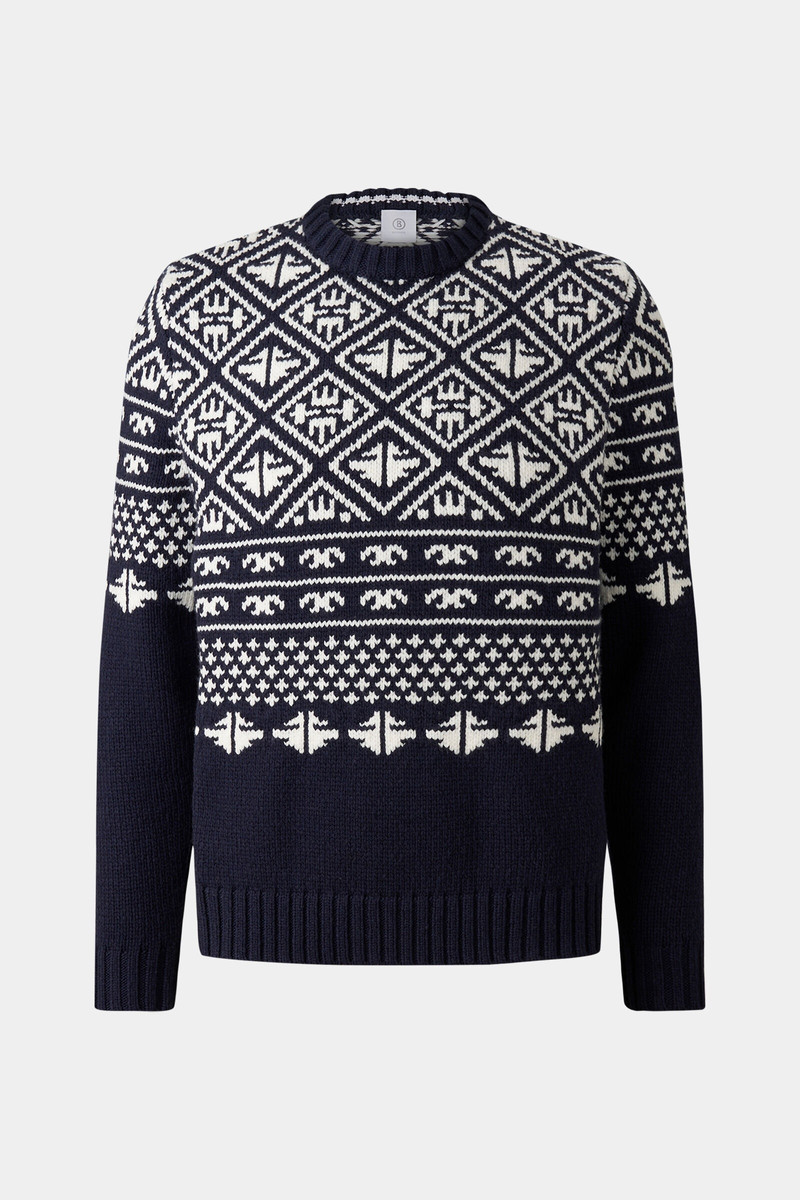 Lucian Sweater in Navy blue/White 5