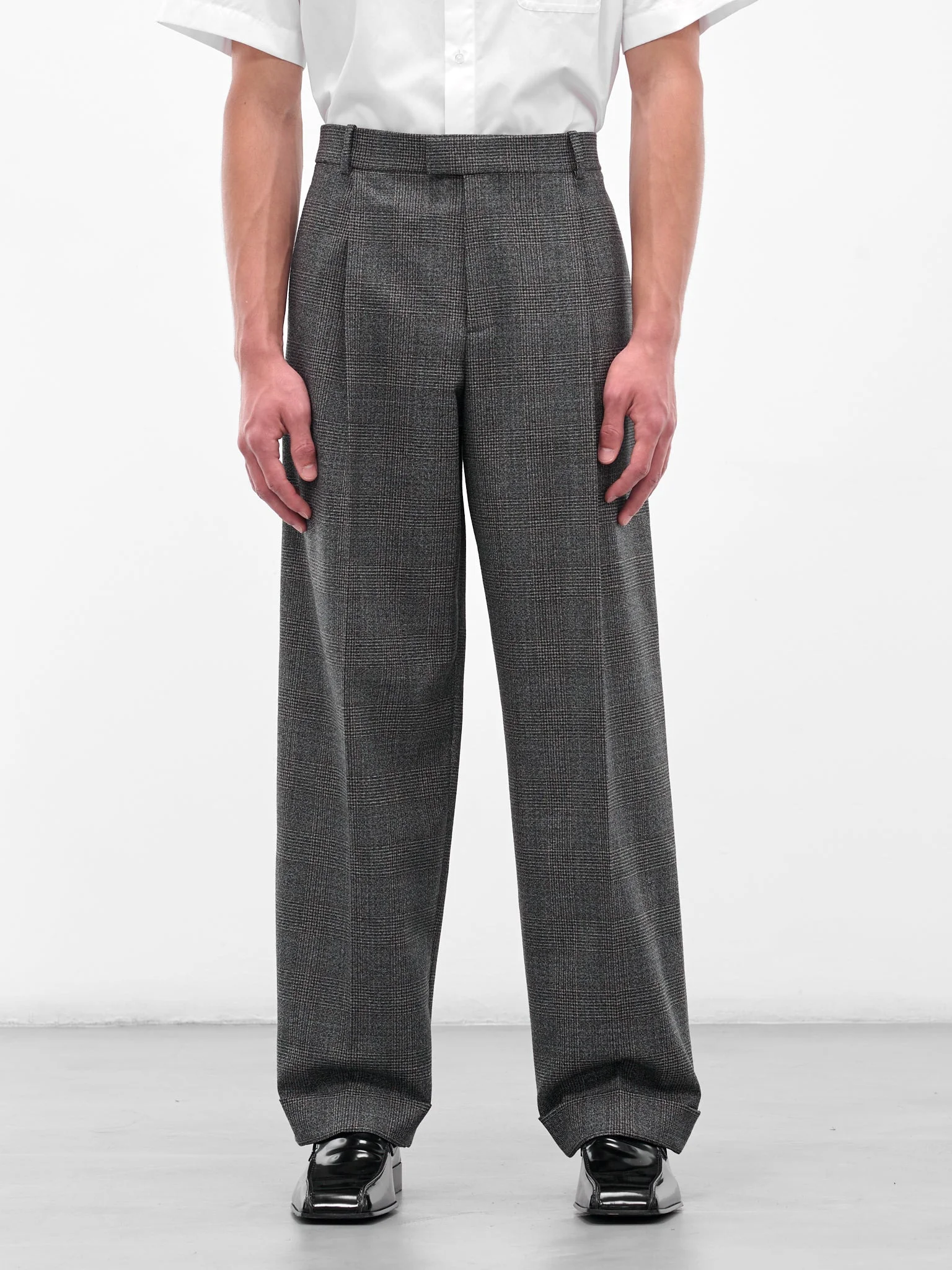 Gray Prince Of Wales Trousers - 1