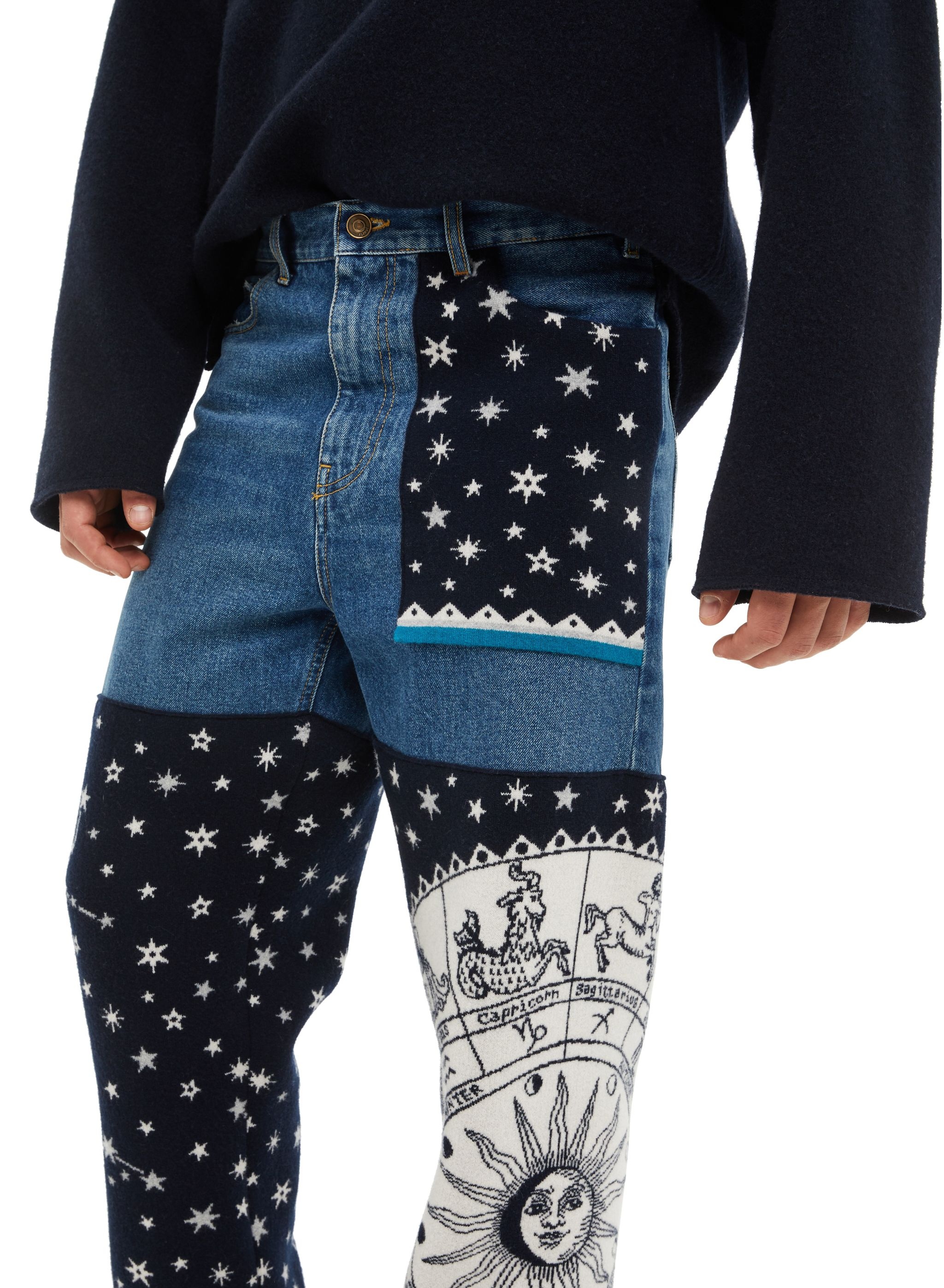 Astrology Wheel Denim Pants - 7