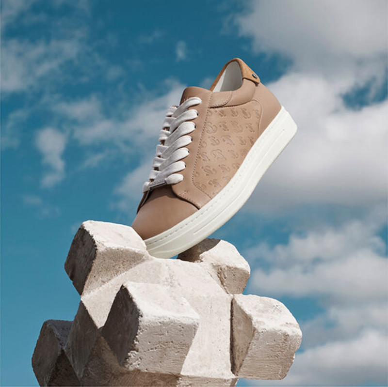 Rome/F
Caramel Leather and JC Monogram Pattern Low Top Trainers 6