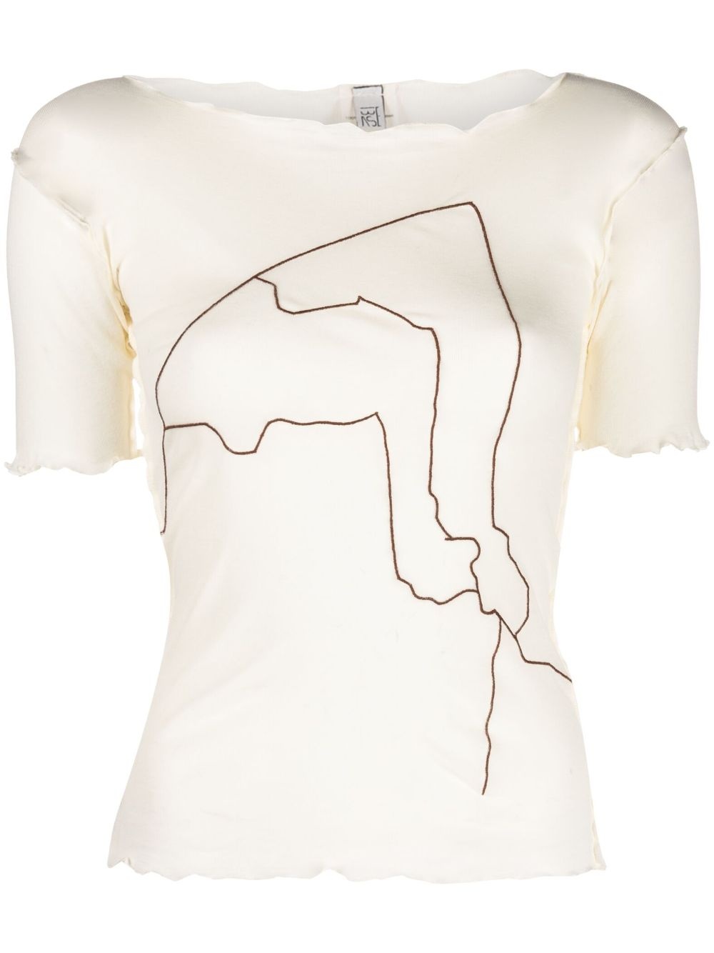 exposed-seam organic-cotton T-shirt - 1