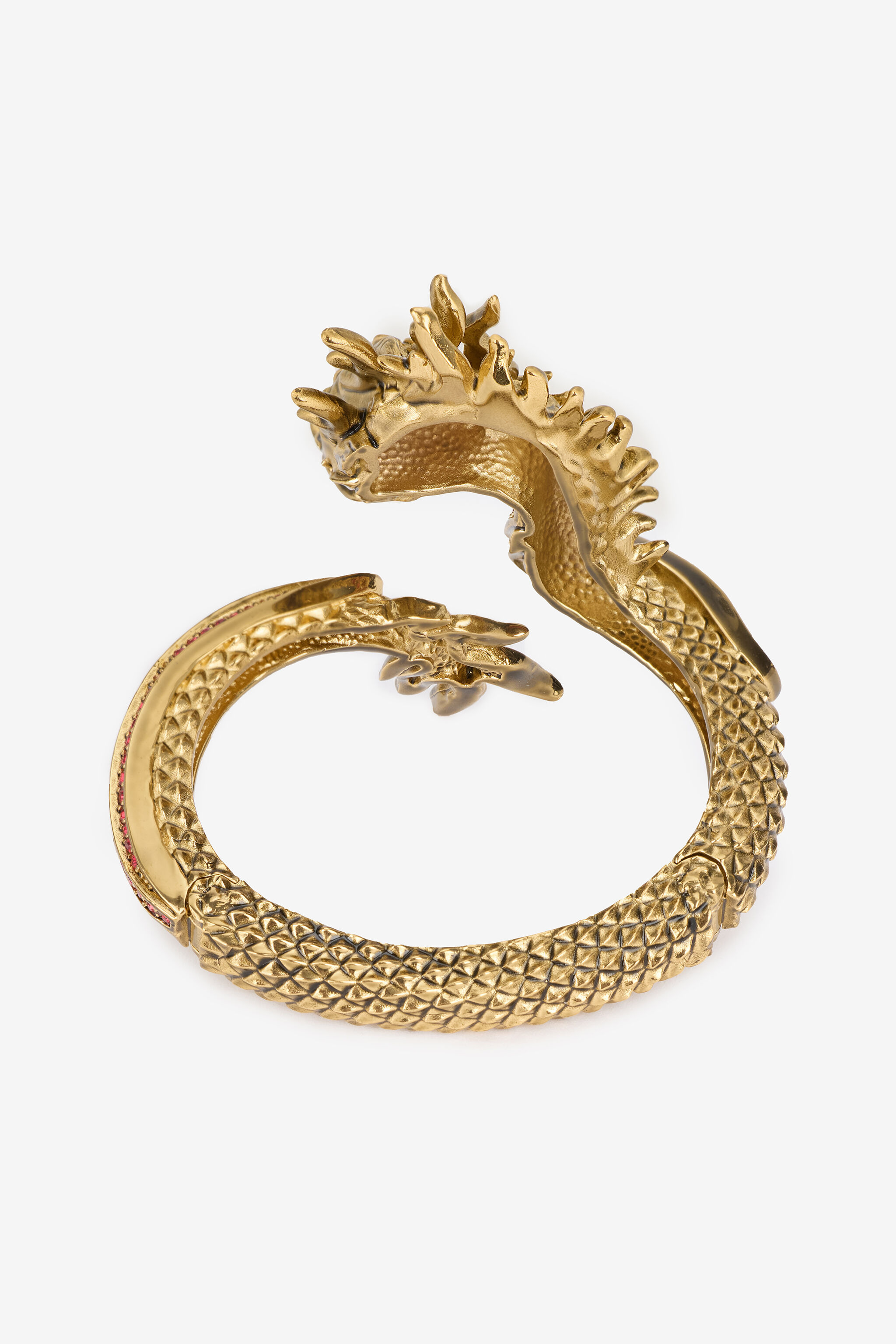 Open Bracelet With Bejeweled Dragon - 3