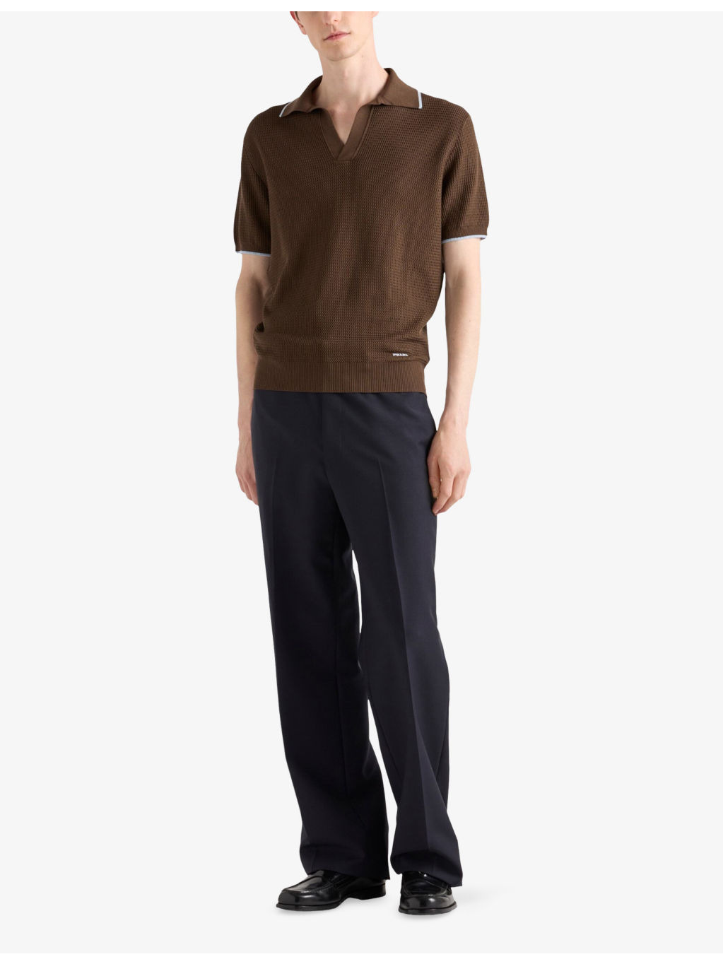 Logo-Embroidered Crochet Silk and Cotton Polo Shirt - 2