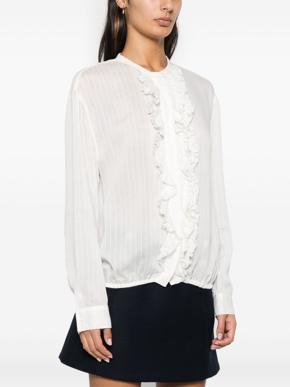 ruffled-trim shirt - 3