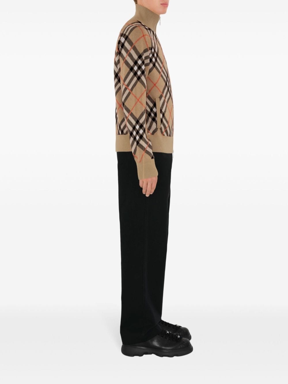 Vintage Check zip-up cardigan - 3