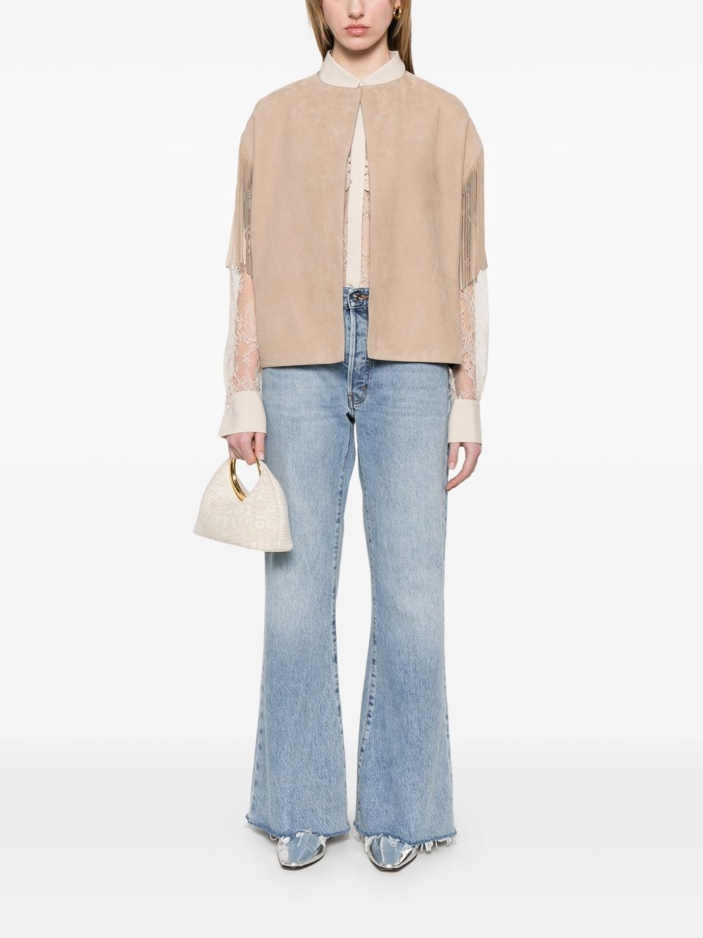 fringed-trim jacket - 2