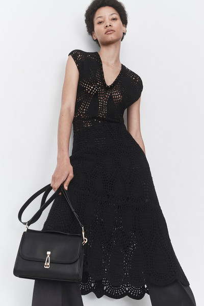 GABRIELA HEARST Waldman Crochet Dress in Black Wool Cashmere outlook