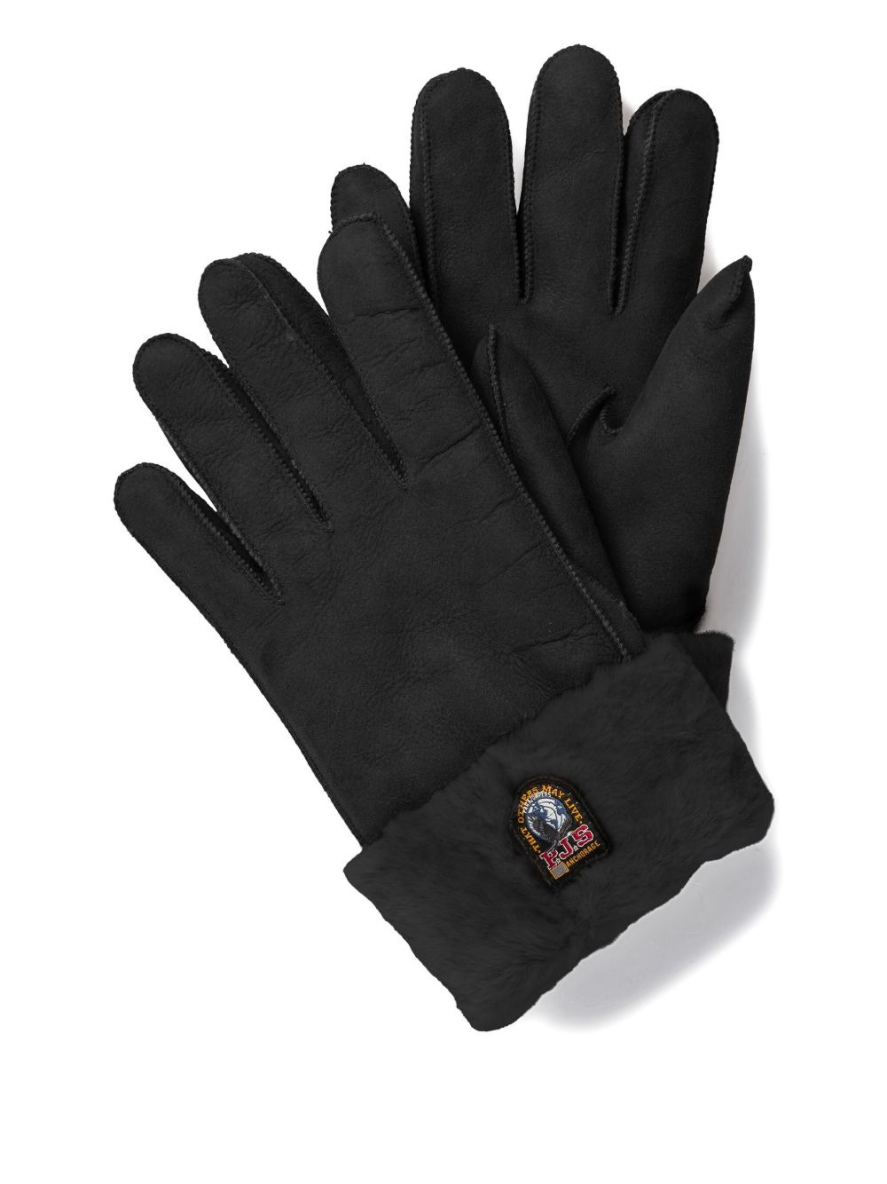 logo-patch suede gloves - 2