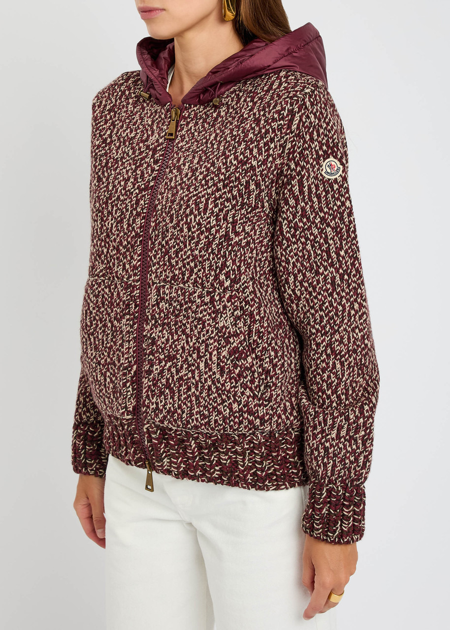 Moncler Hooded Shell and Wool Cardigan - 2
