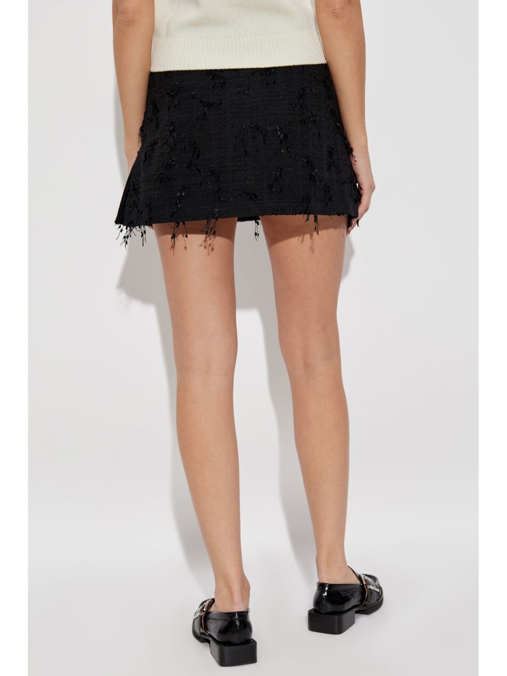 fringed tweed mini skirt - 4