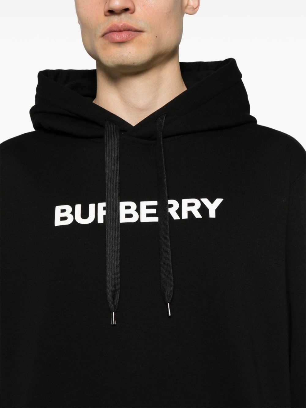 logo-print cotton hoodie - 5