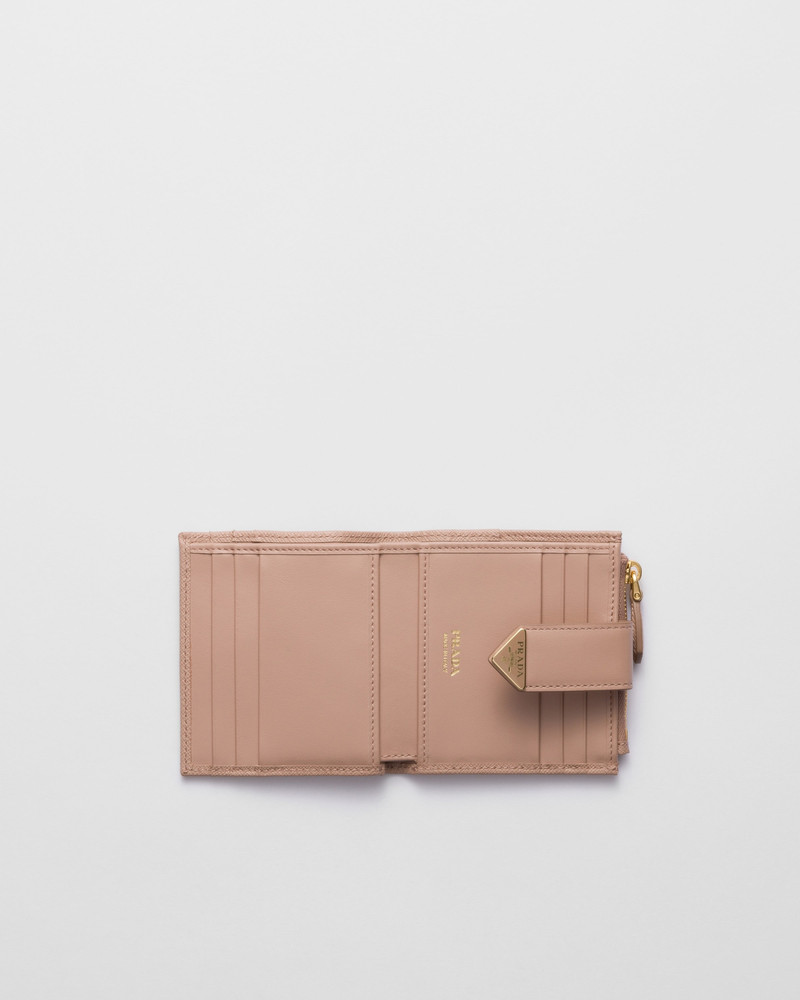 Prada Small Saffiano and smooth leather wallet outlook