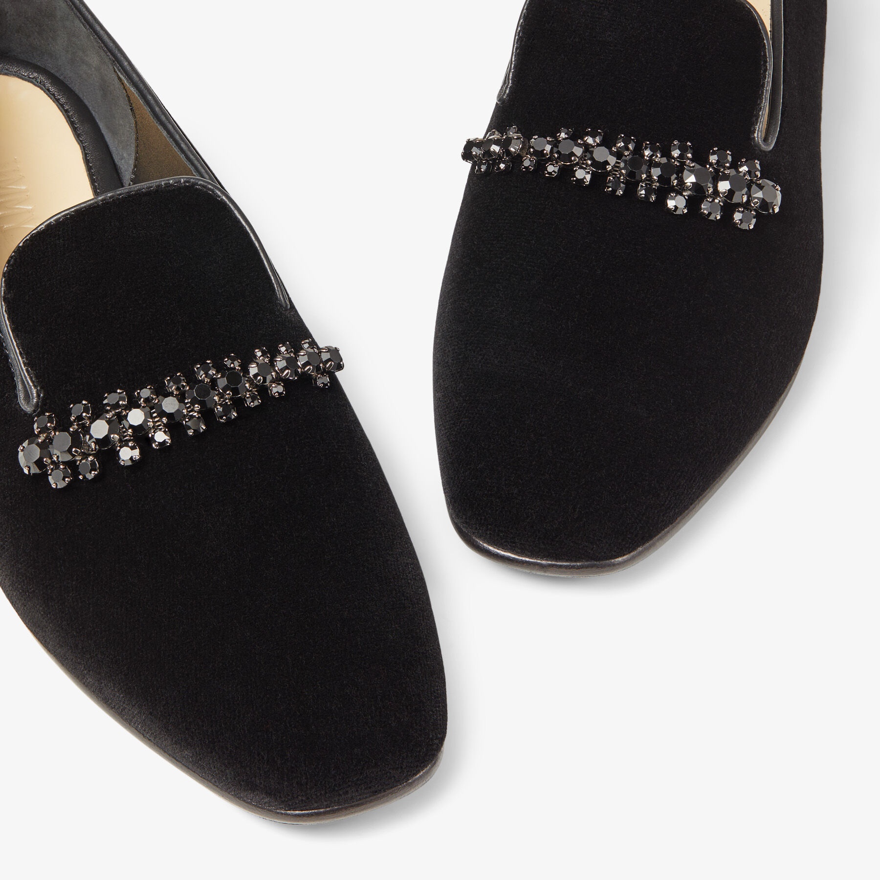 Bing Slipper Flat
Black Velvet Loafers with Crystal Embellishment - 4