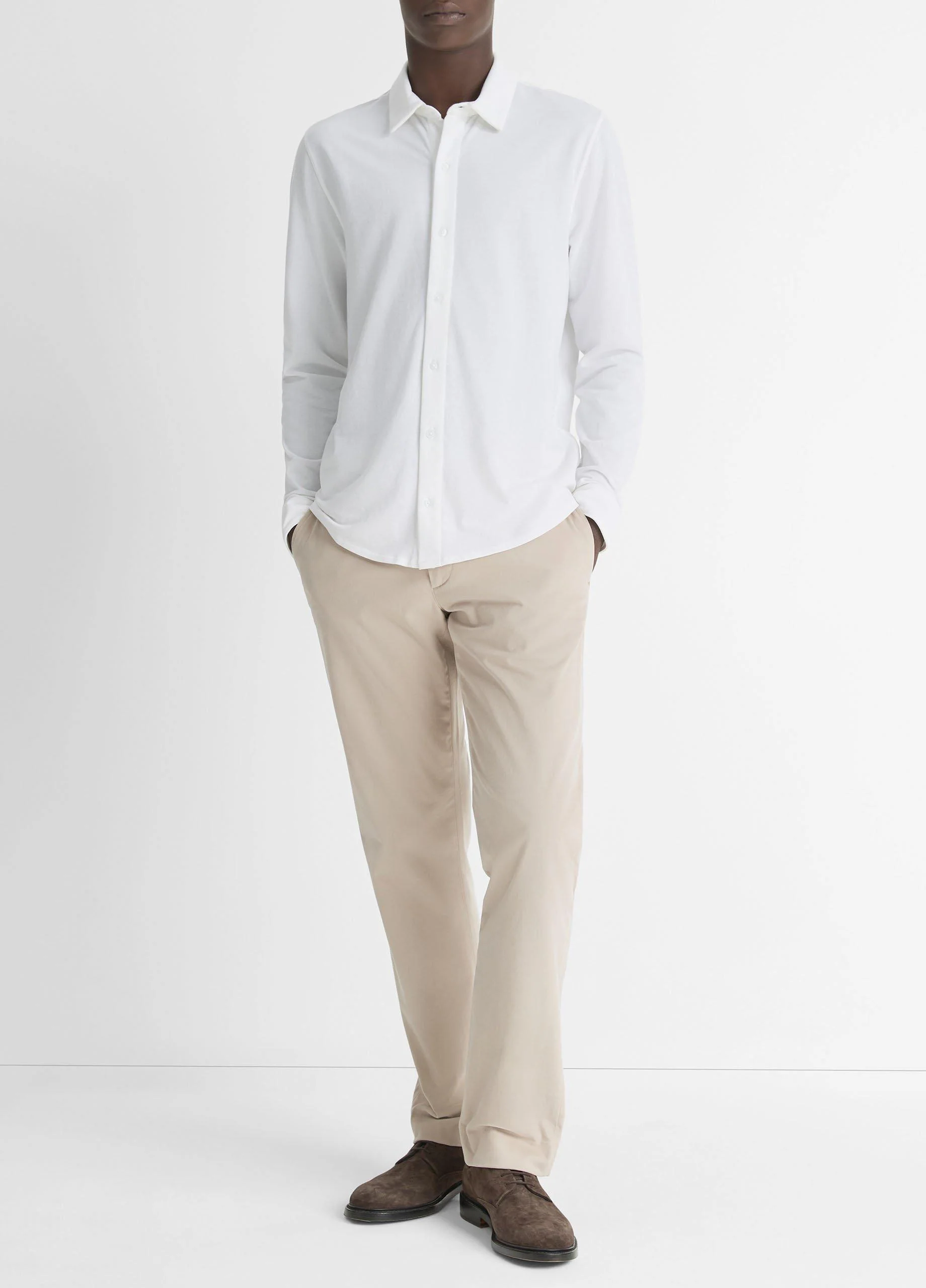 Cotton Piqué Button-Front Shirt - 1