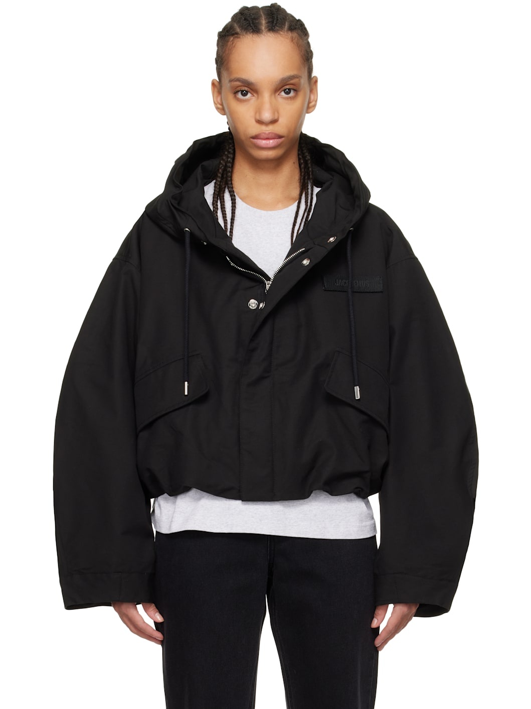 Black 'The Caraco cropped parka' Jacket - 1