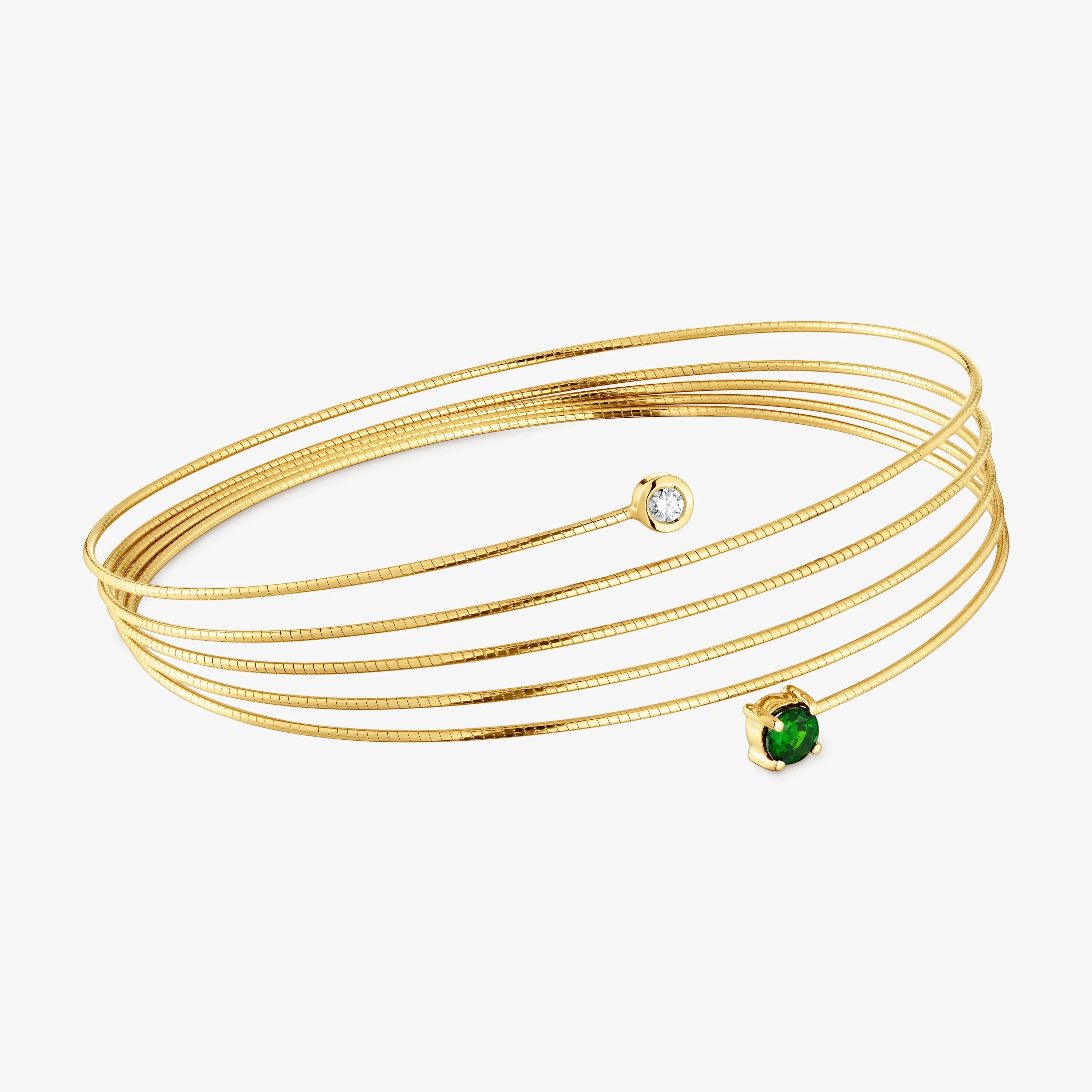 9kt gold, titanium, diamond and chrome diopside Bangle TOUS Bucle - 1