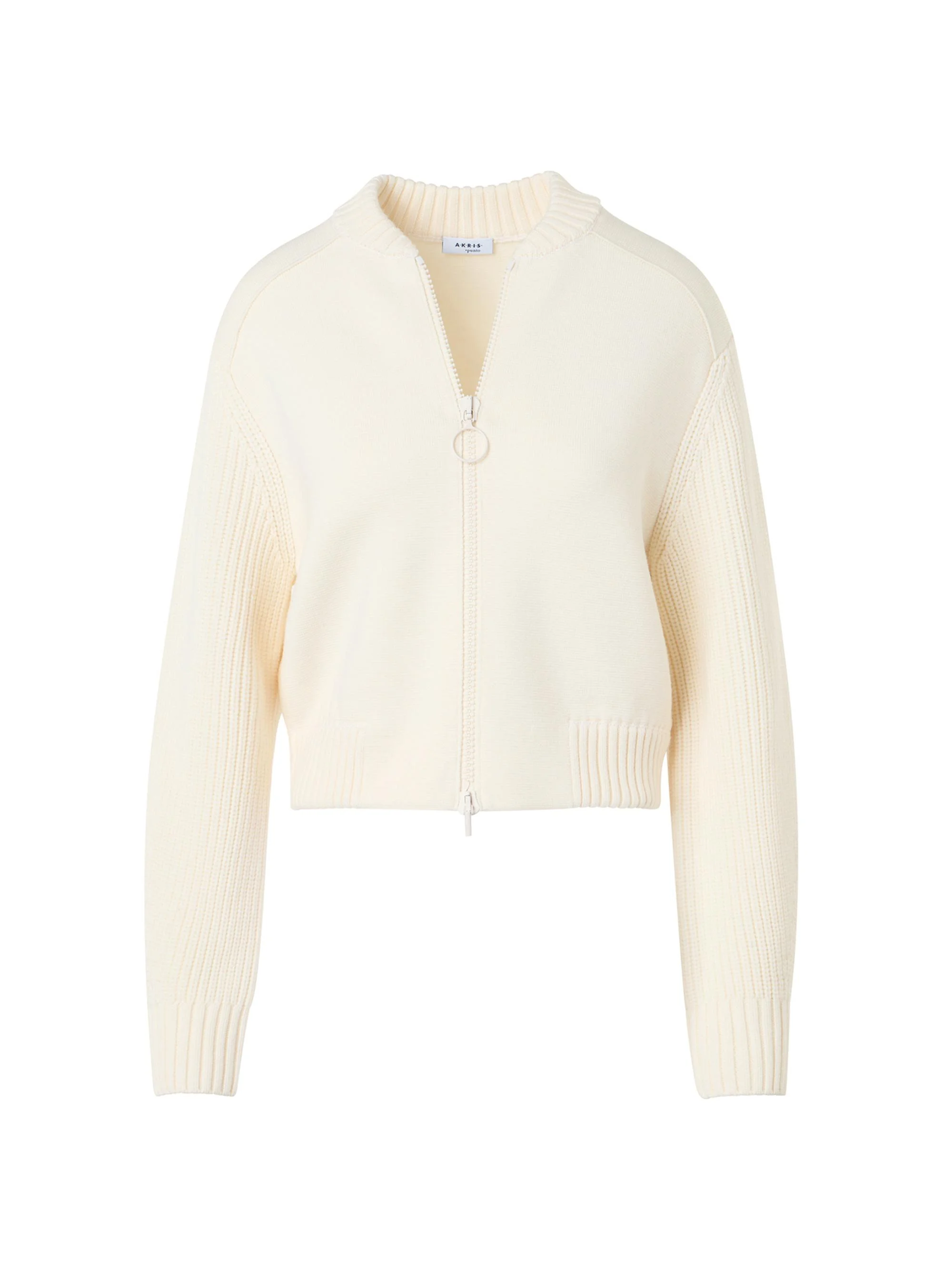 Women's Multi Milano Knit Bomber Jacket - Ivory - 1
