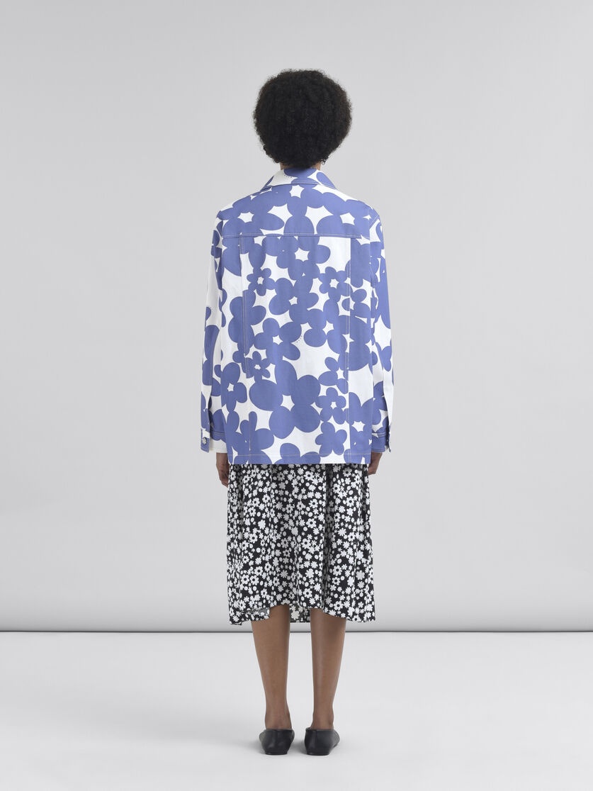 COTTON JACKET WITH WHITE AND LIGHT BLUE DILLIES PRINT - 3