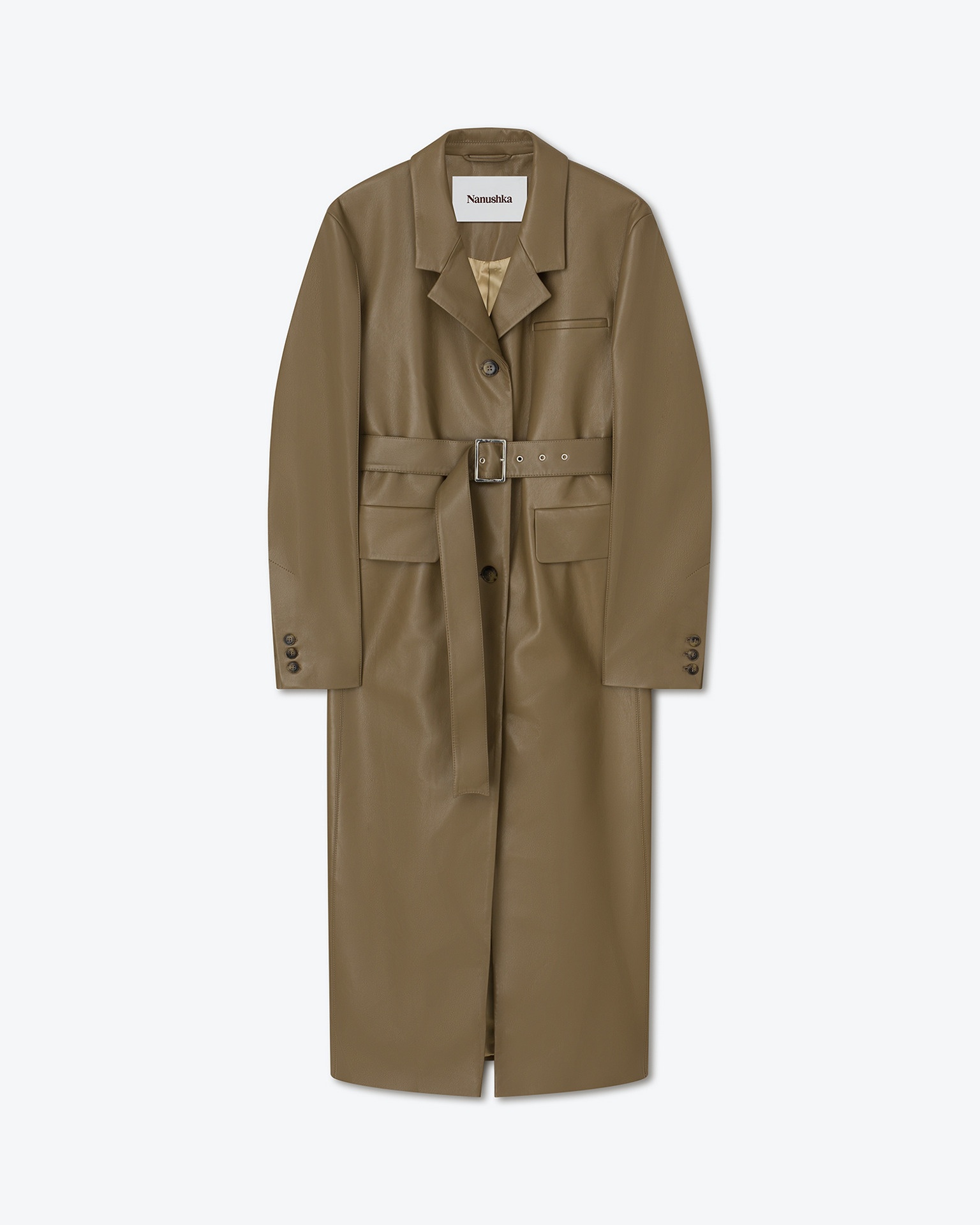 JOSINA - Regenerated leather coat - Khaki - 1
