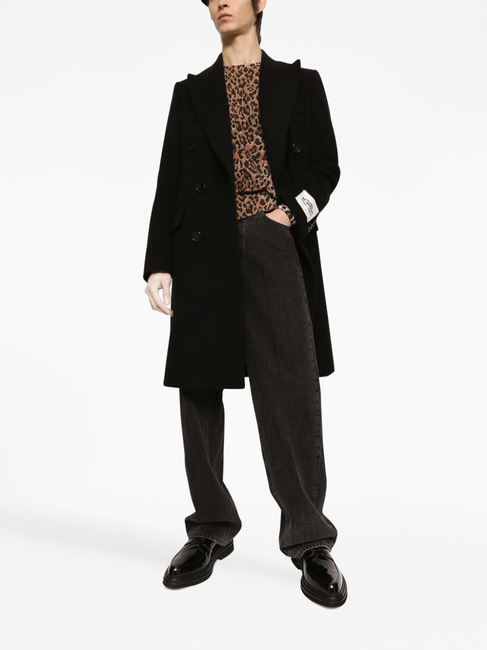 leopard-print wool jumper - 2