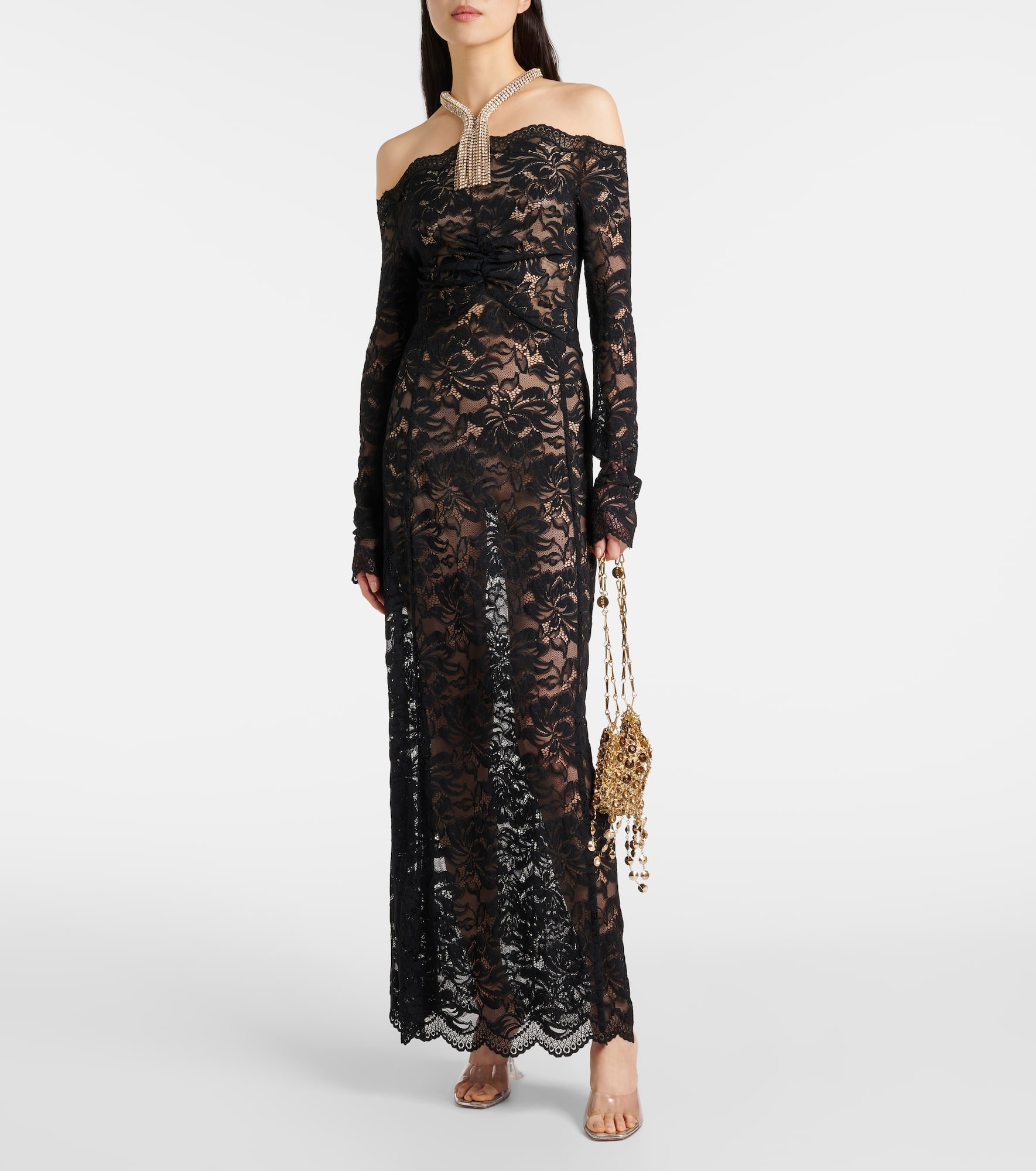 Floral lace maxi dress - 2