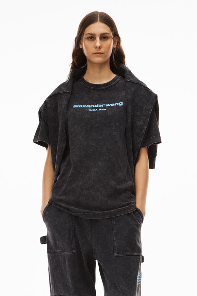 Alexander Wang ACID WASH PUFF LOGO TEE IN JERSEY outlook