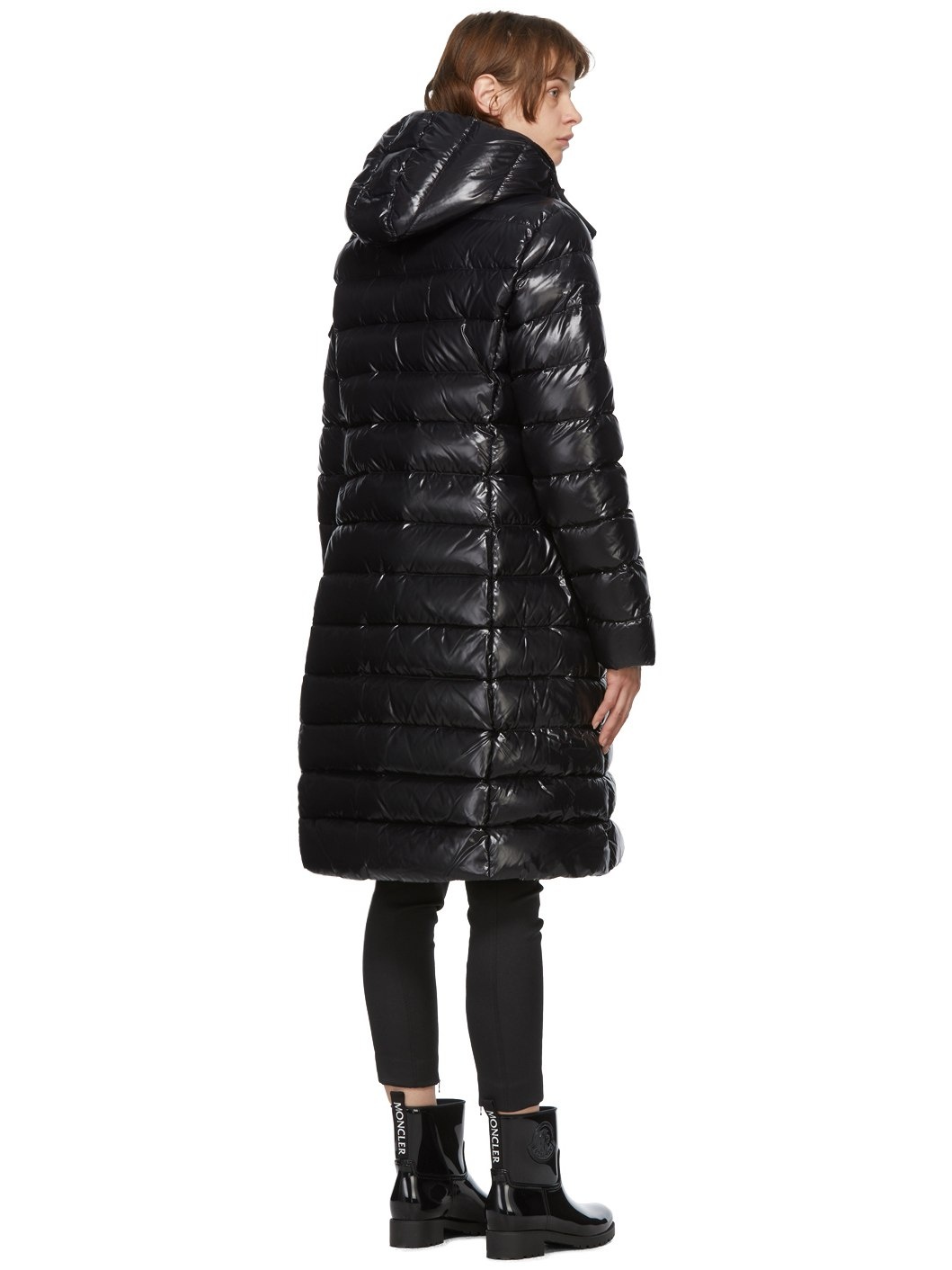 Black Down Moka Coat - 3
