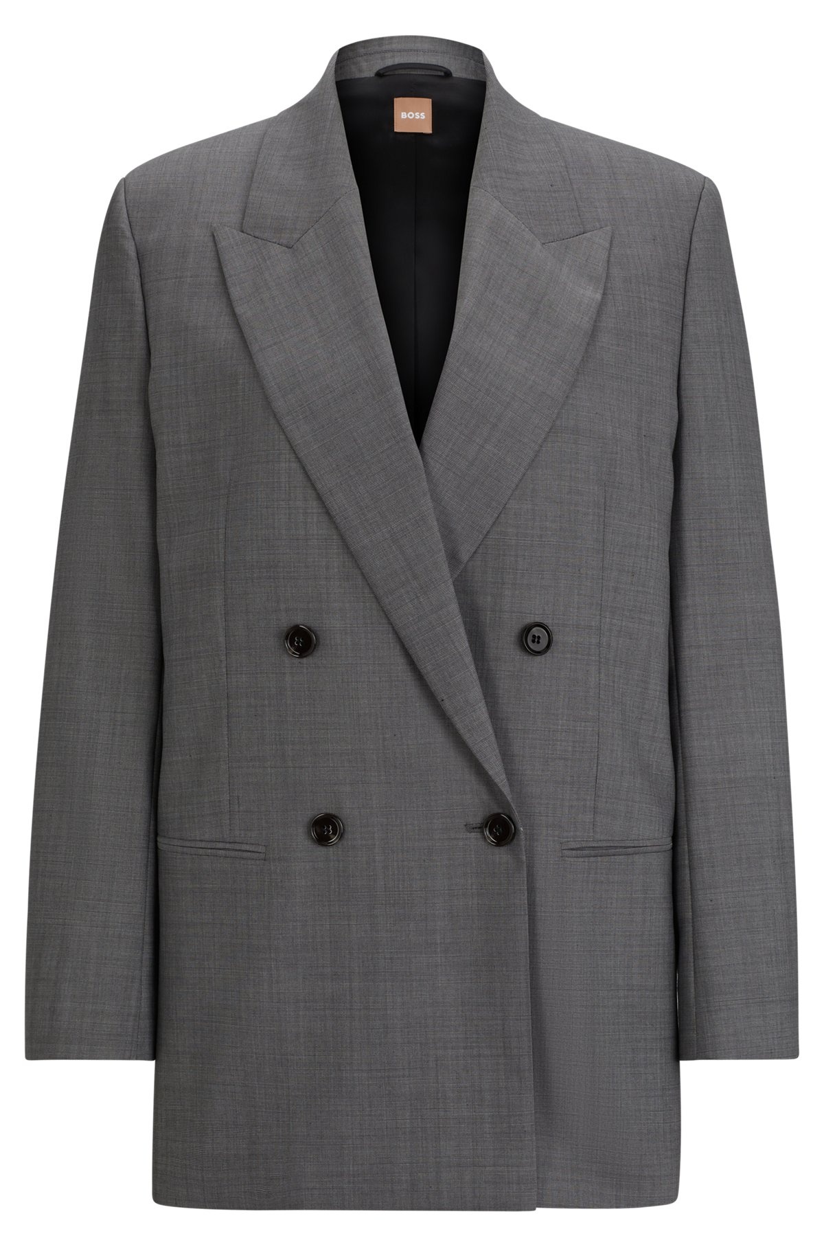 RELAXED-FIT JACKET IN HEAVYWEIGHT SHARKSKIN ITALIAN WOOL - 1