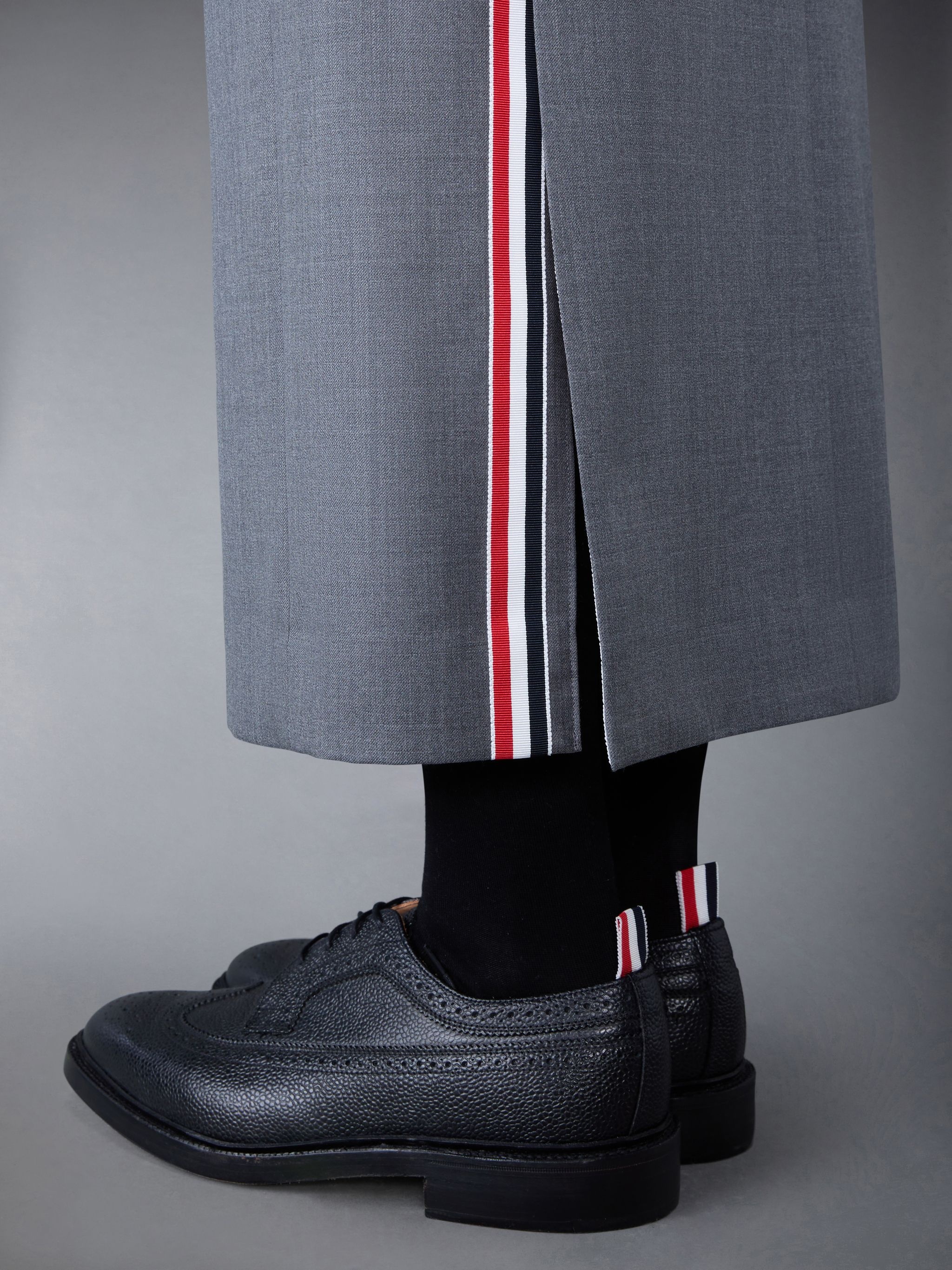 Medium Grey Wool Pique Suiting Single Pleat Trouser