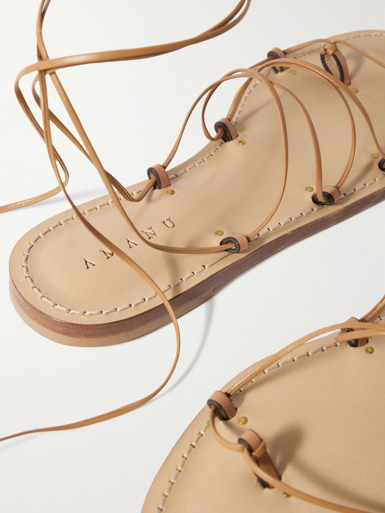 The Serengeti leather sandals Camel - 4