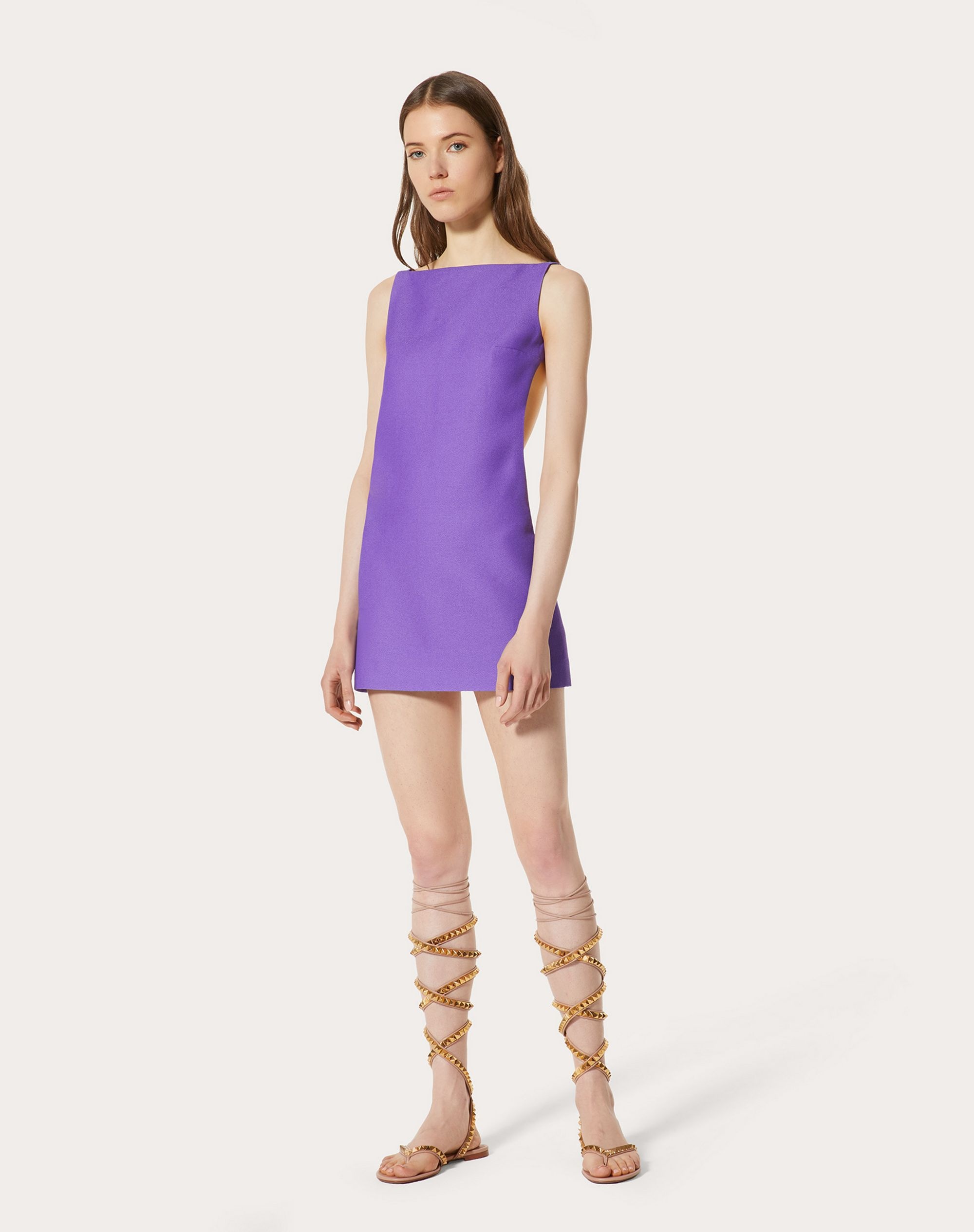 SHORT SAND CREPE DRESS - 3