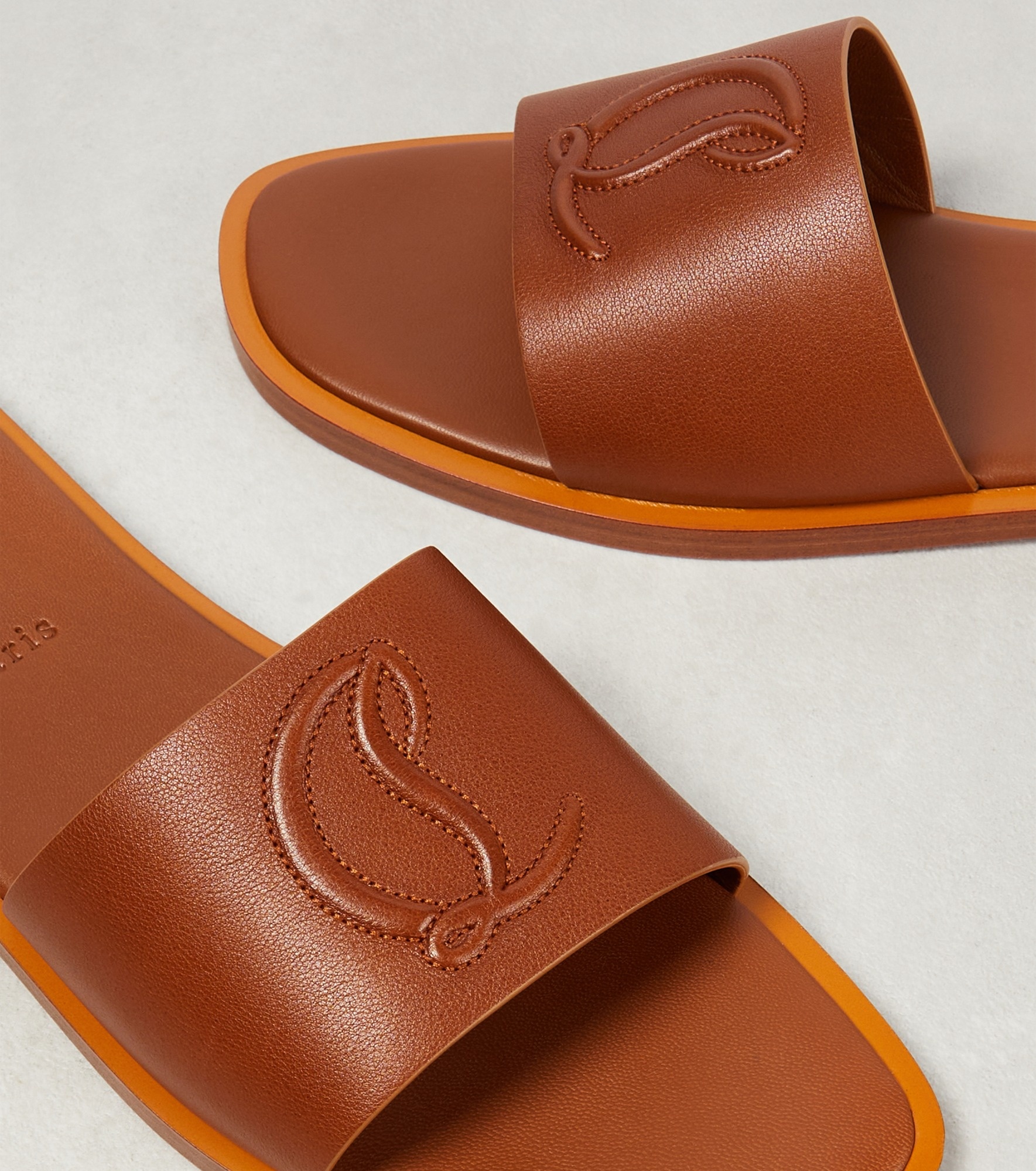 Logo leather slides - 6