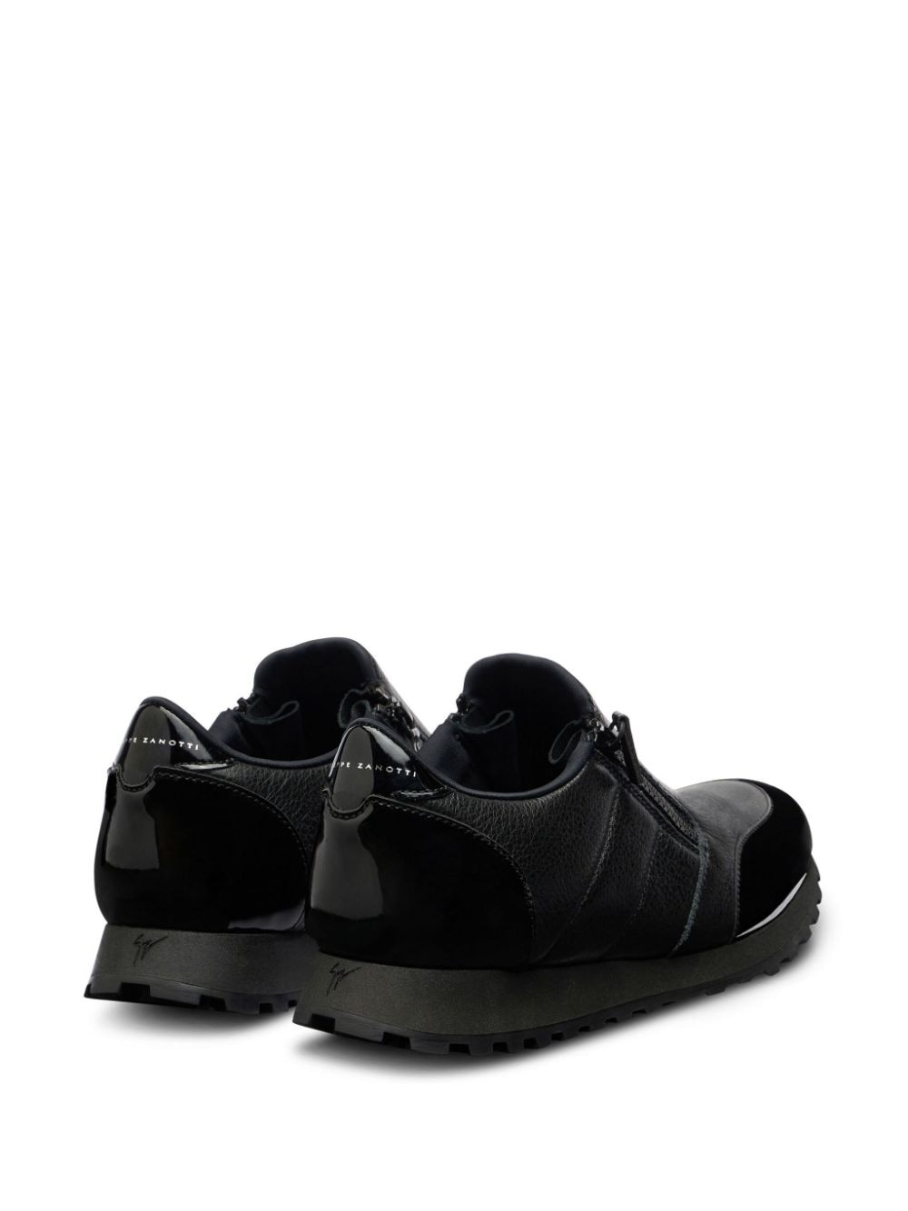 Idle Run grained leather zip-up loafers - 3