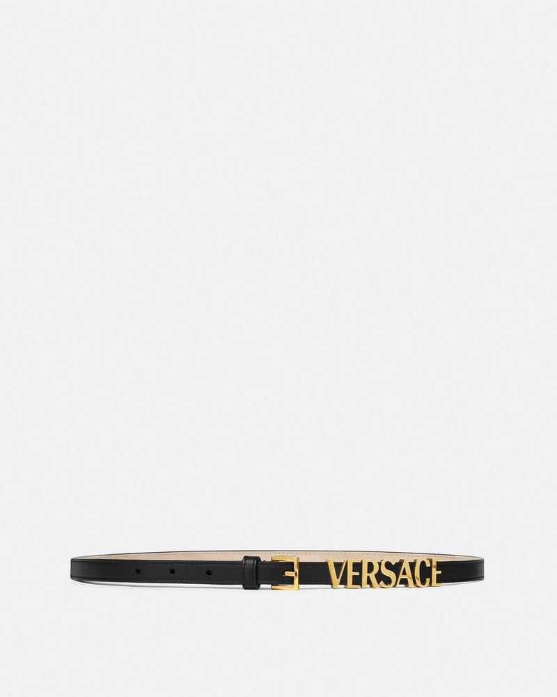 Versace Logo Leather Belt 0.6" - 1