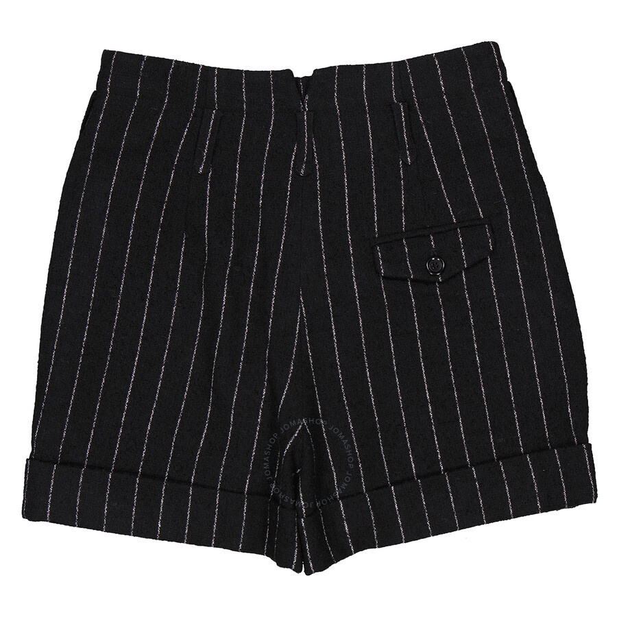 Moschino Ladies Black Stretch Pinstripe Shorts, Brand Size 40 (US Size 6) - 2