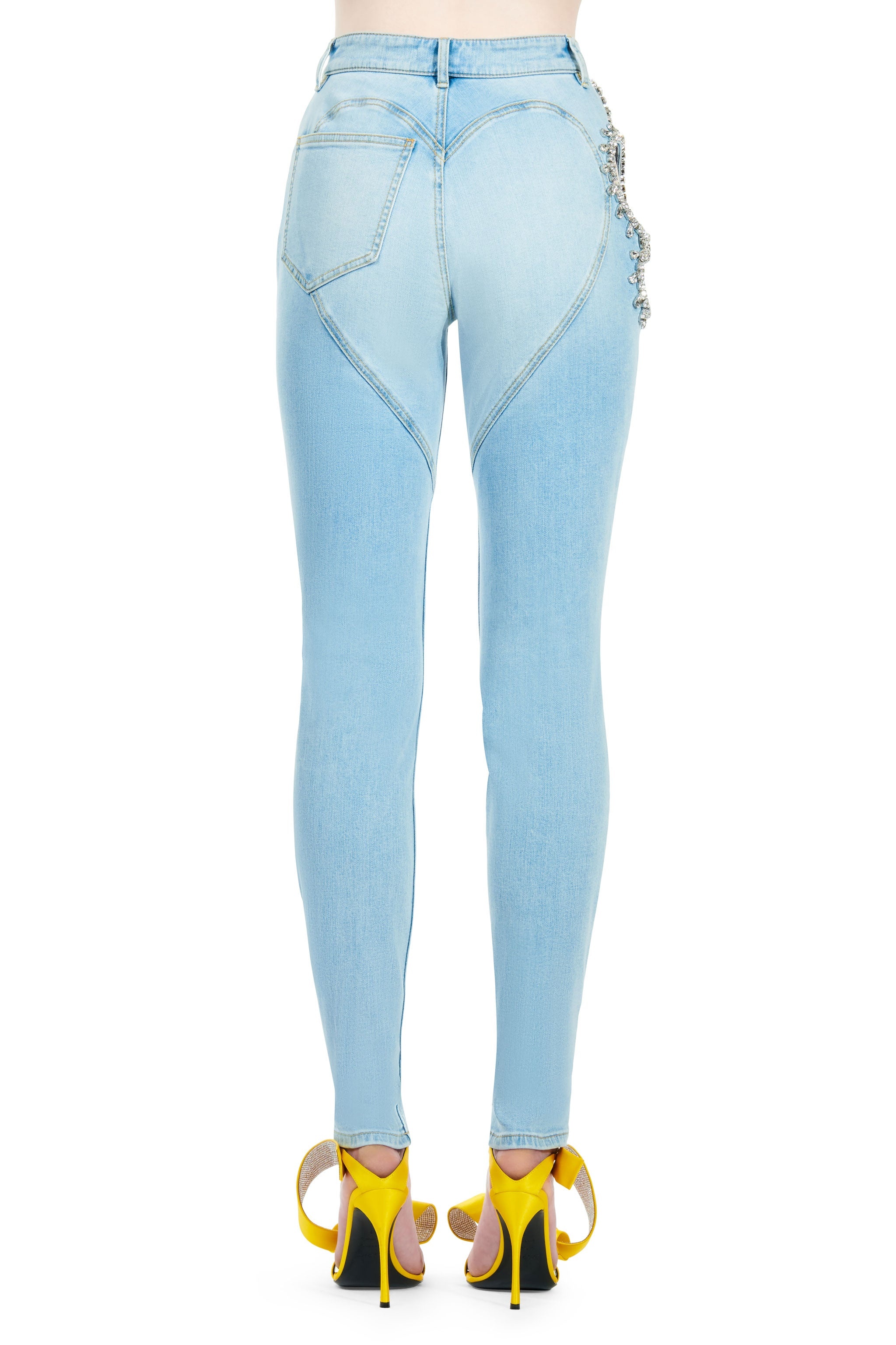 CRYSTAL GRAPE CUTOUT SKINNY JEAN - 3