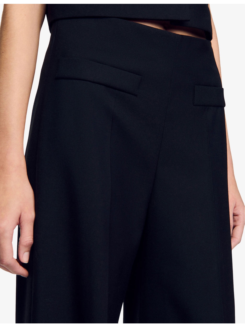 Wide-leg mid-rise wool-blend trousers - 5
